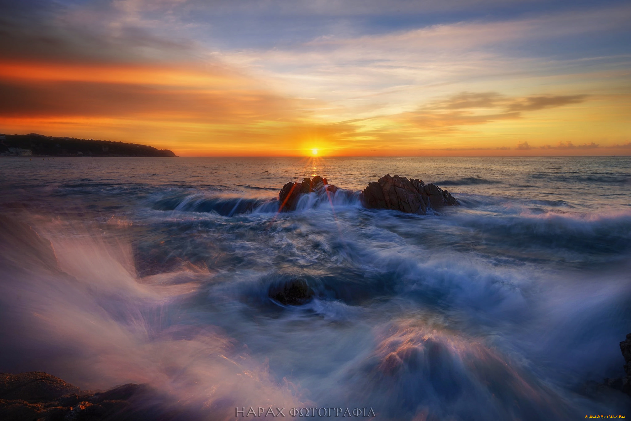 природа, побережье, рассвет