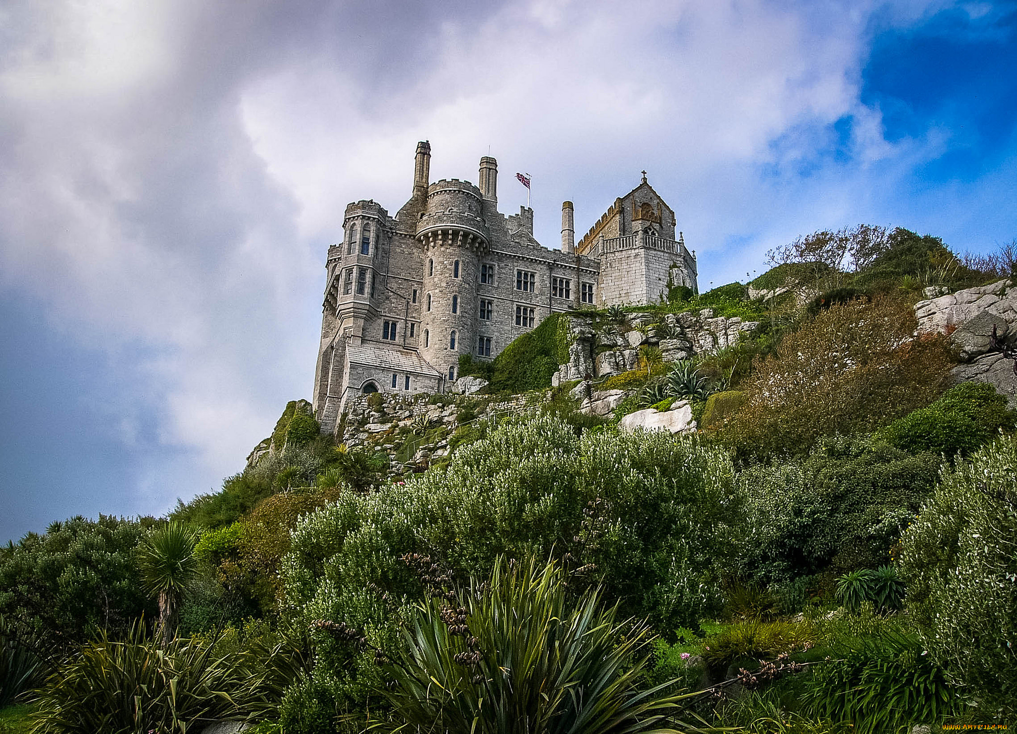st, michaels, mount, города, замки, франции, замок, холм