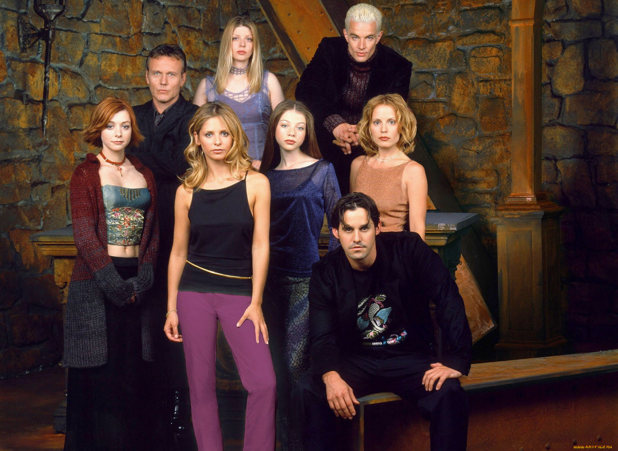 разное, знаменитости, актеры, мишель, трахтенберг, элисон, ханниган, сара, геллар, группа, баффи