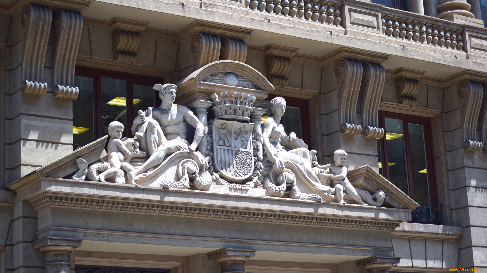 барселона, разное, элементы, архитектуры, люди