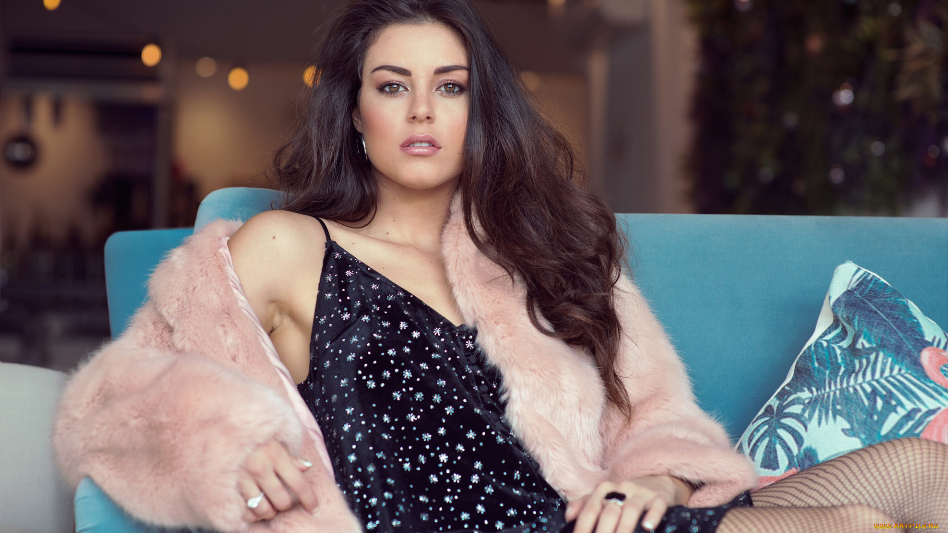 девушки, -unsort, , брюнетки, темноволосые, long, hair, girl, dress, brown, eyes