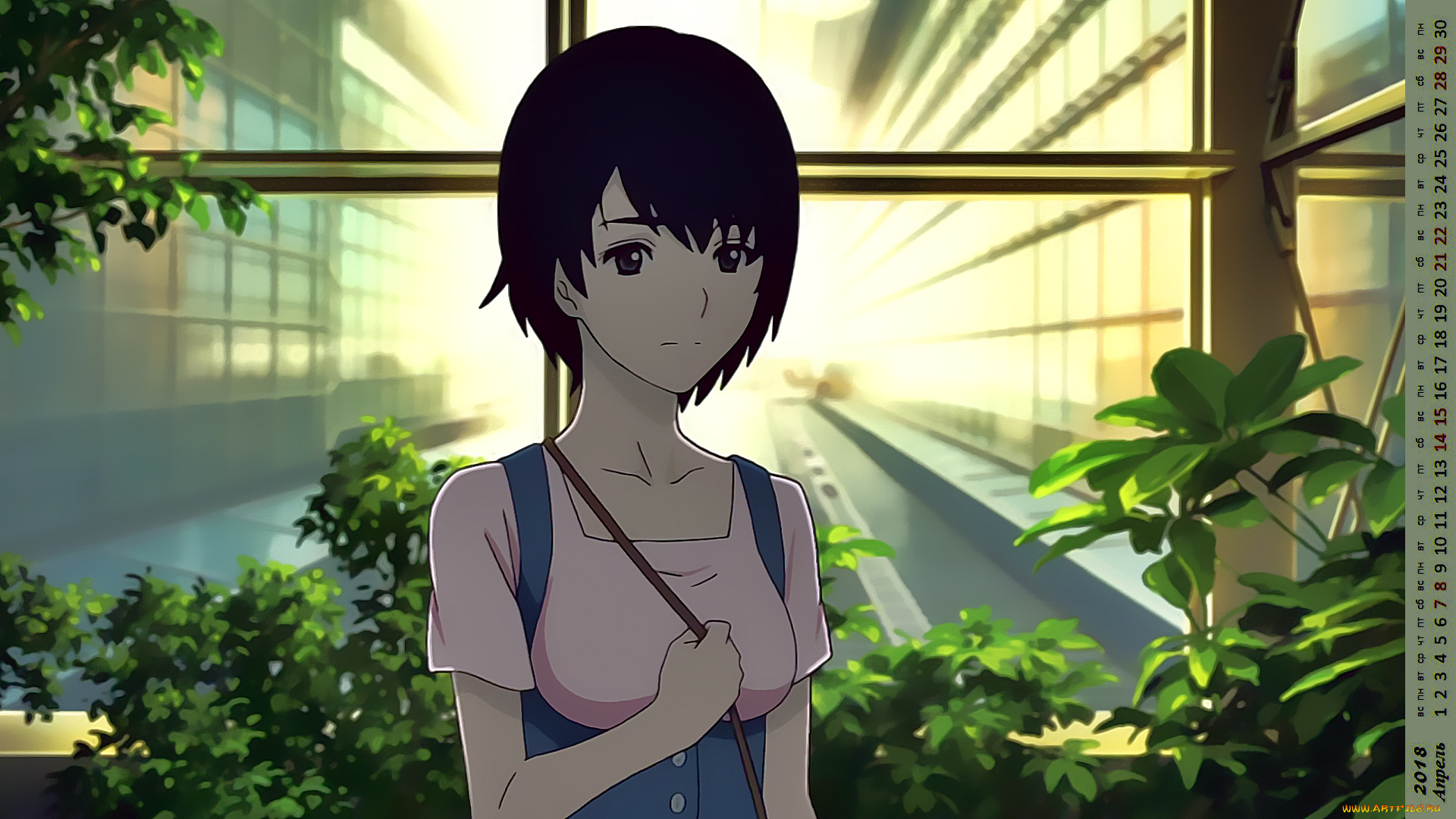 календари, аниме, взгляд, девушка