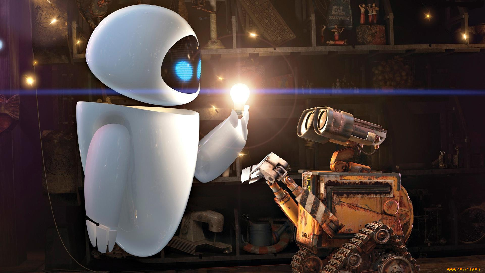 мультфильмы, wall-e, любовь, арт, ева, walle, валли
