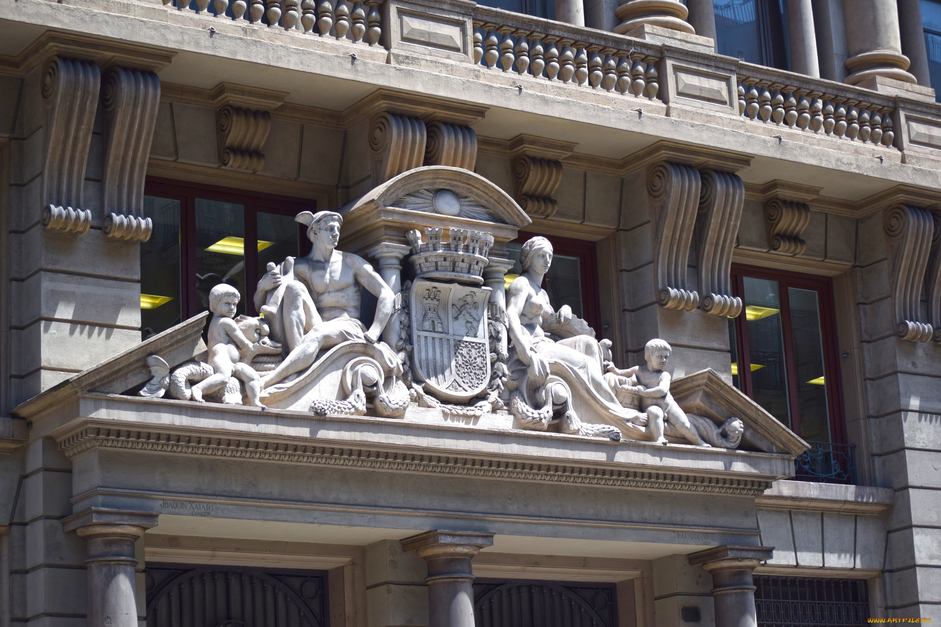 барселона, разное, элементы, архитектуры, люди