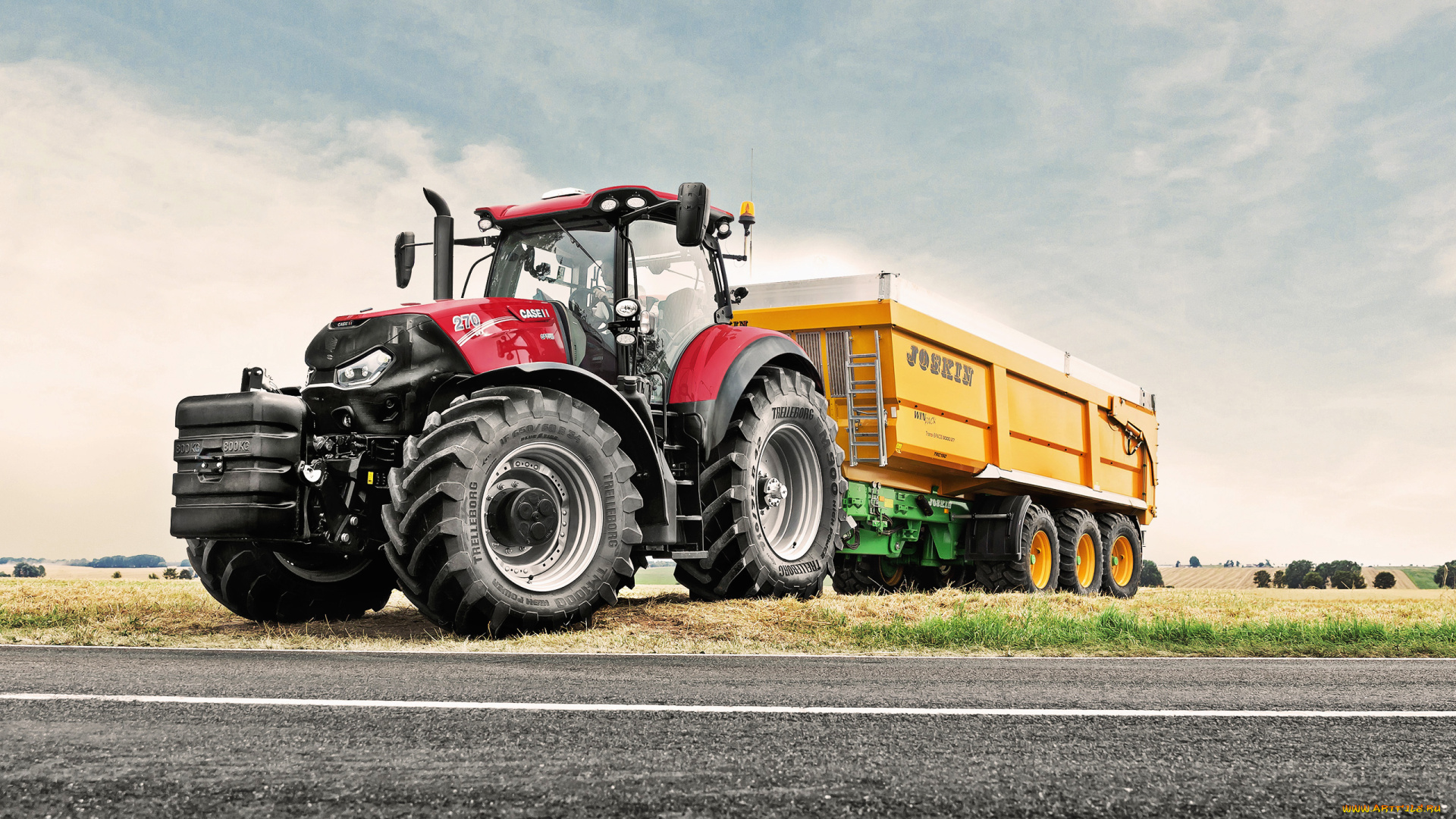 case, ih, optum, 270, cvx, техника, тракторы, новый, трактор, сельское, хозяйство, уборка, урожая, трактора, поле, с, прицепом, case, ih