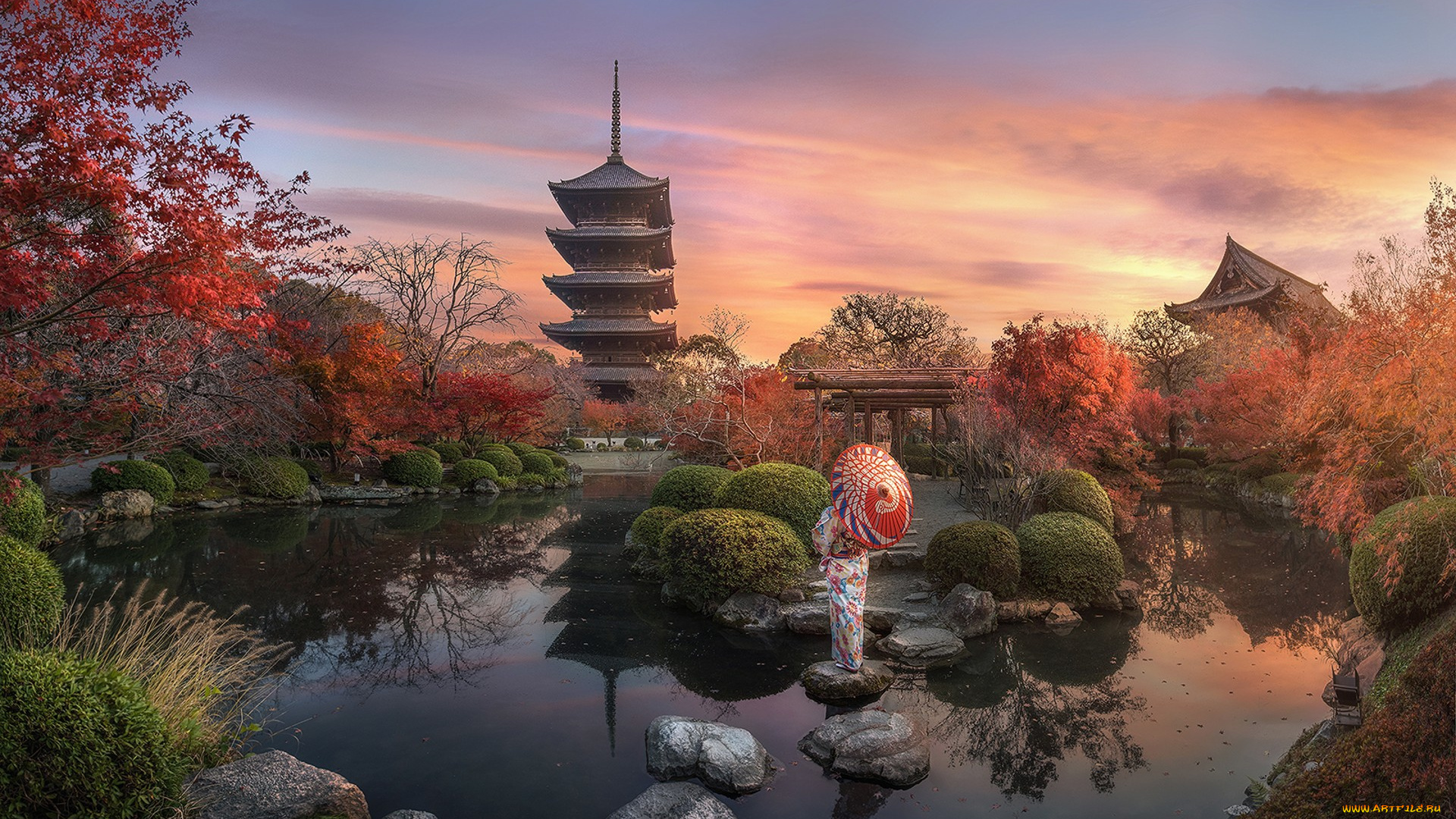 kyoto, города, киото, , япония, простор