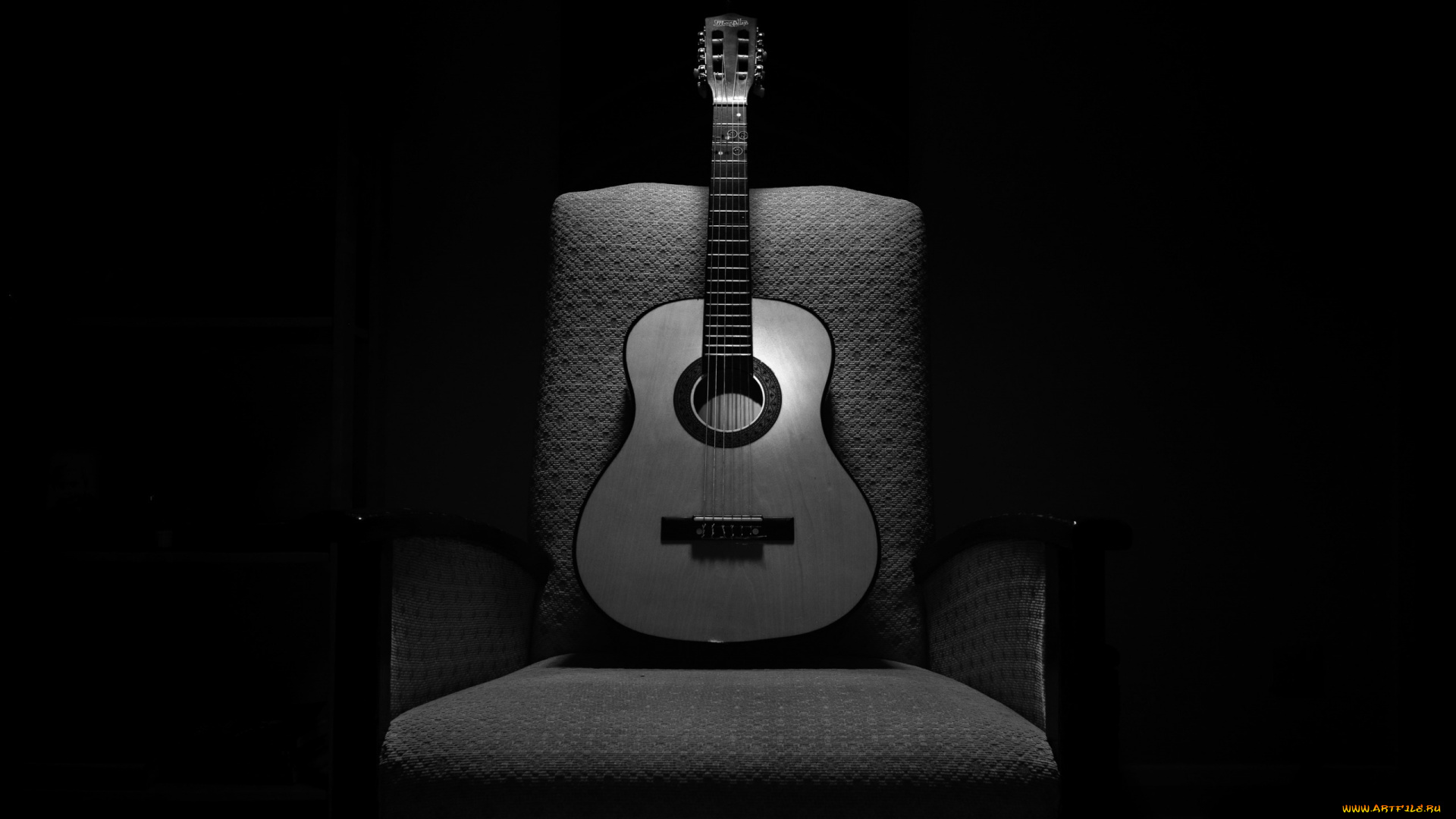 музыка, -музыкальные, инструменты, гитара, кресло