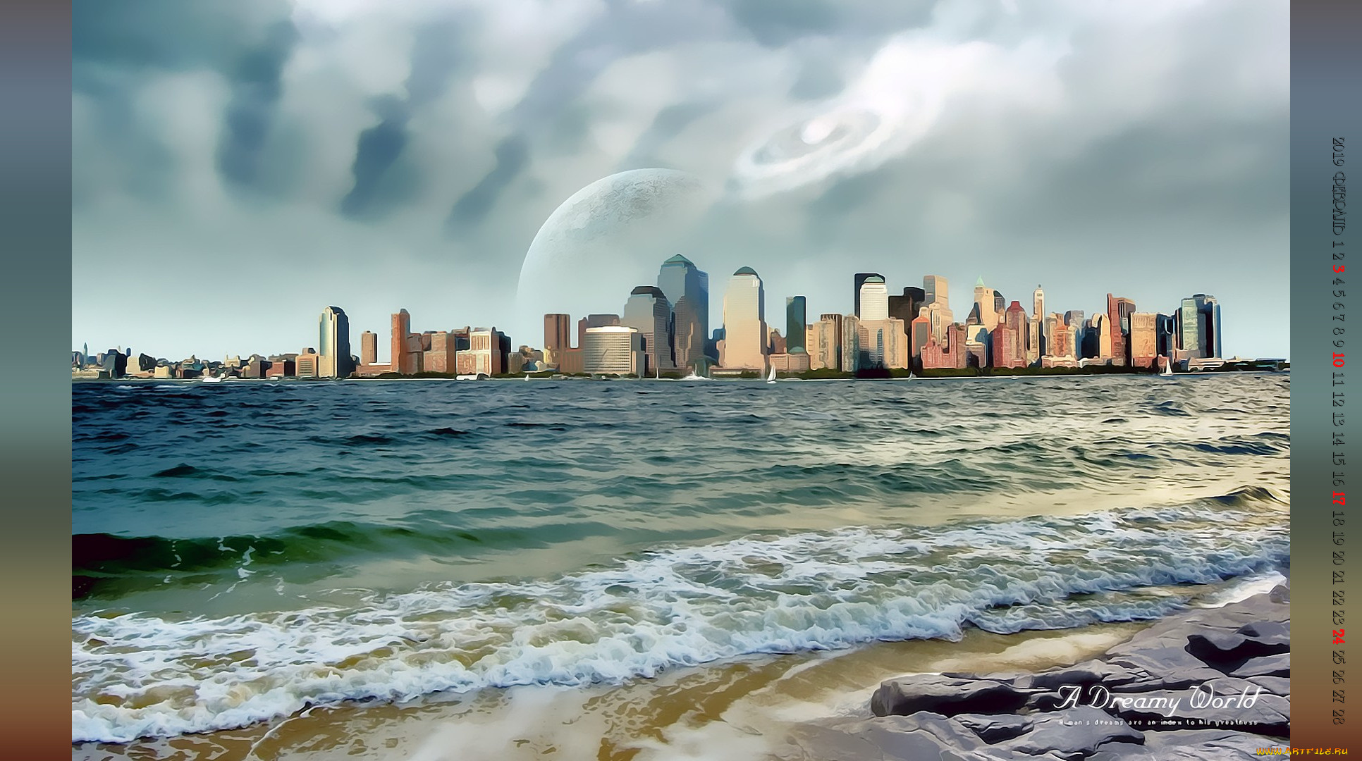 календари, компьютерный, дизайн, водоем, планета, здание, небоскреб