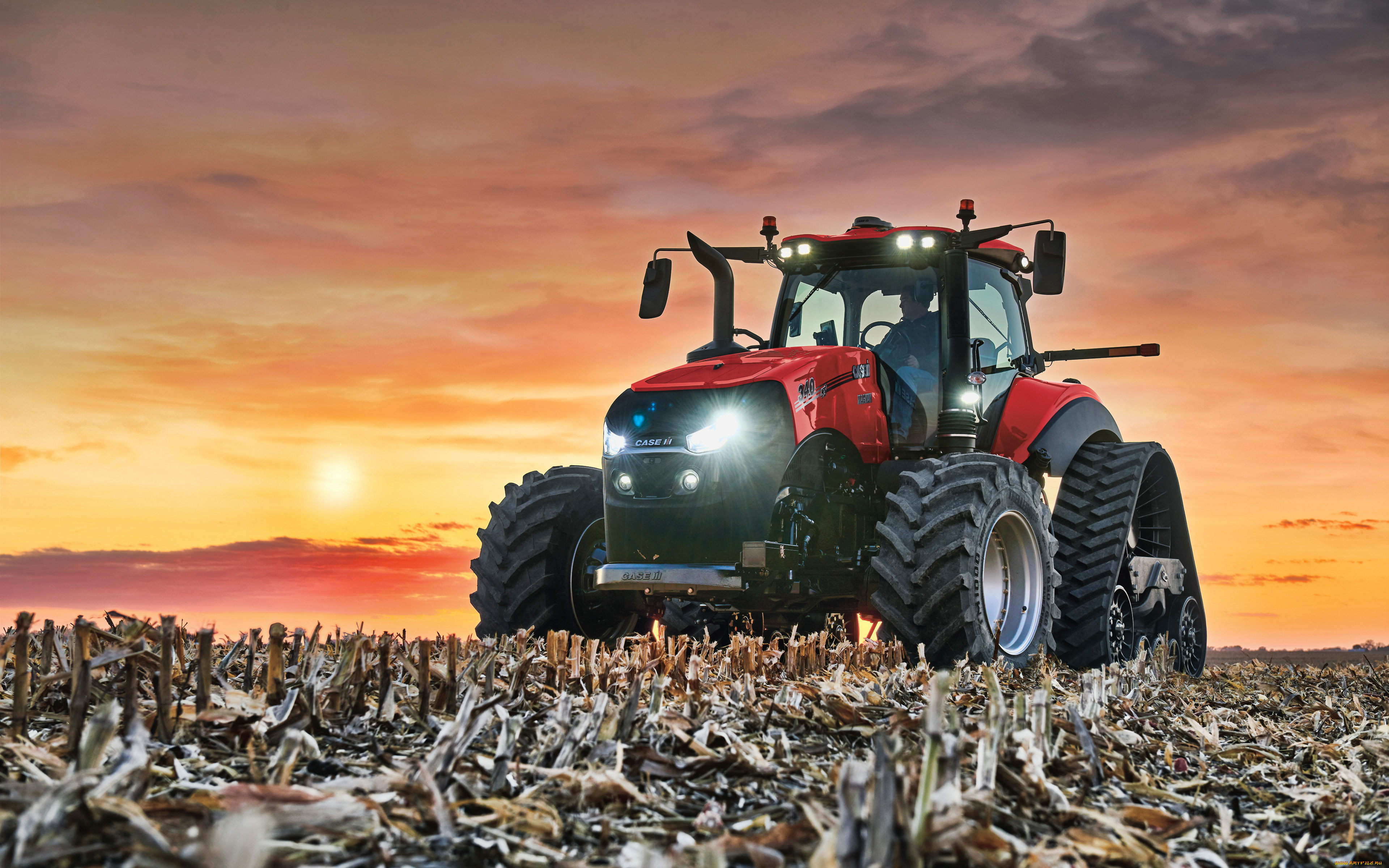 2019, case, ih, magnum, 340, техника, тракторы, на, гусенецах, урожай, тракторы, 2019, сельхозтехника, hdr, уборка, кукурузы, трактор, в, поле, сельское, хозяйство, case
