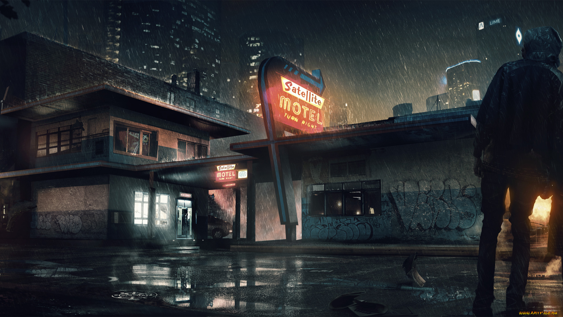 3д, графика, архитектура, , architecture, здание, мотель, фон, люди