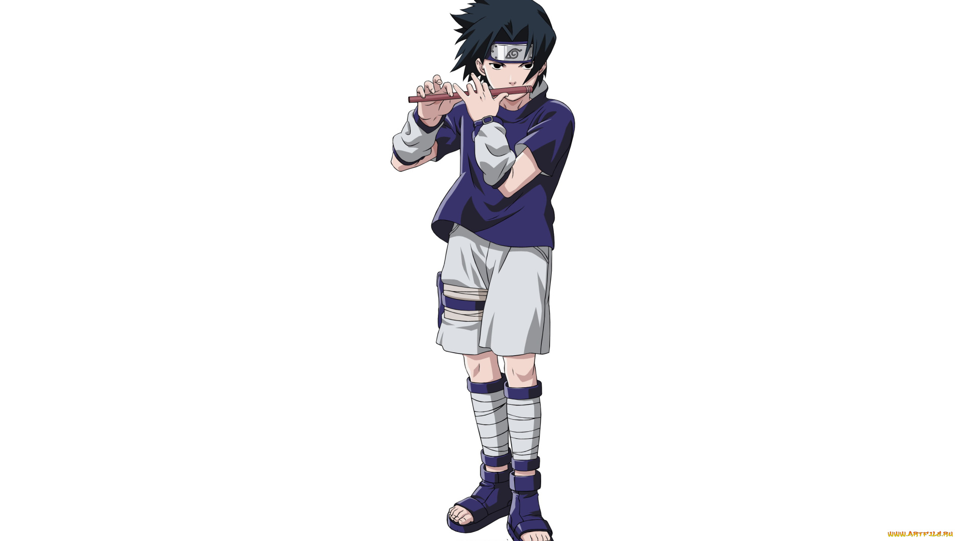 аниме, naruto, учиха, саске, флейта