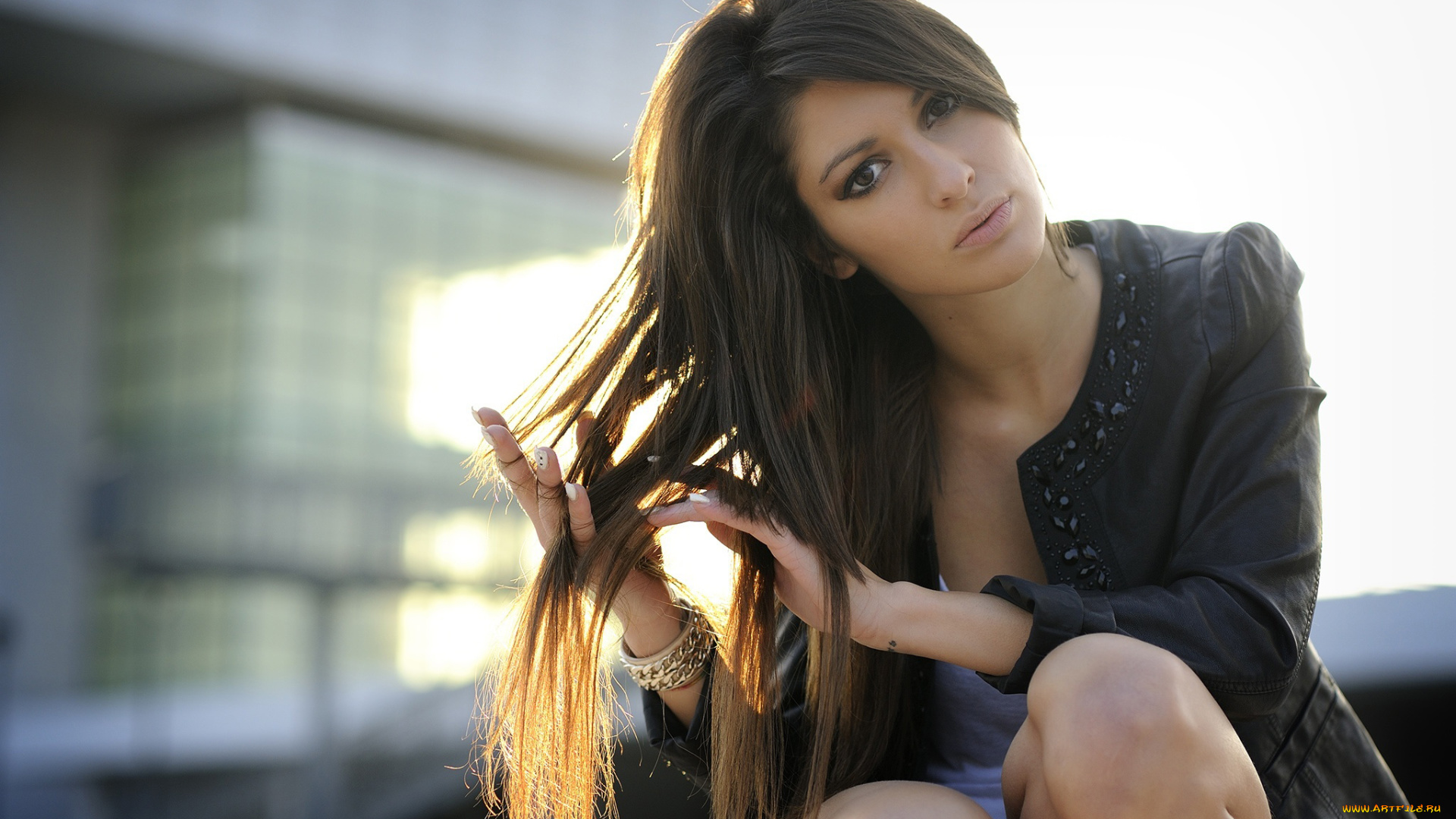 девушки, -, брюнетки, , шатенки, девушка, модель, брюнетка, причёска, красотка, поза, макияж, взгляд