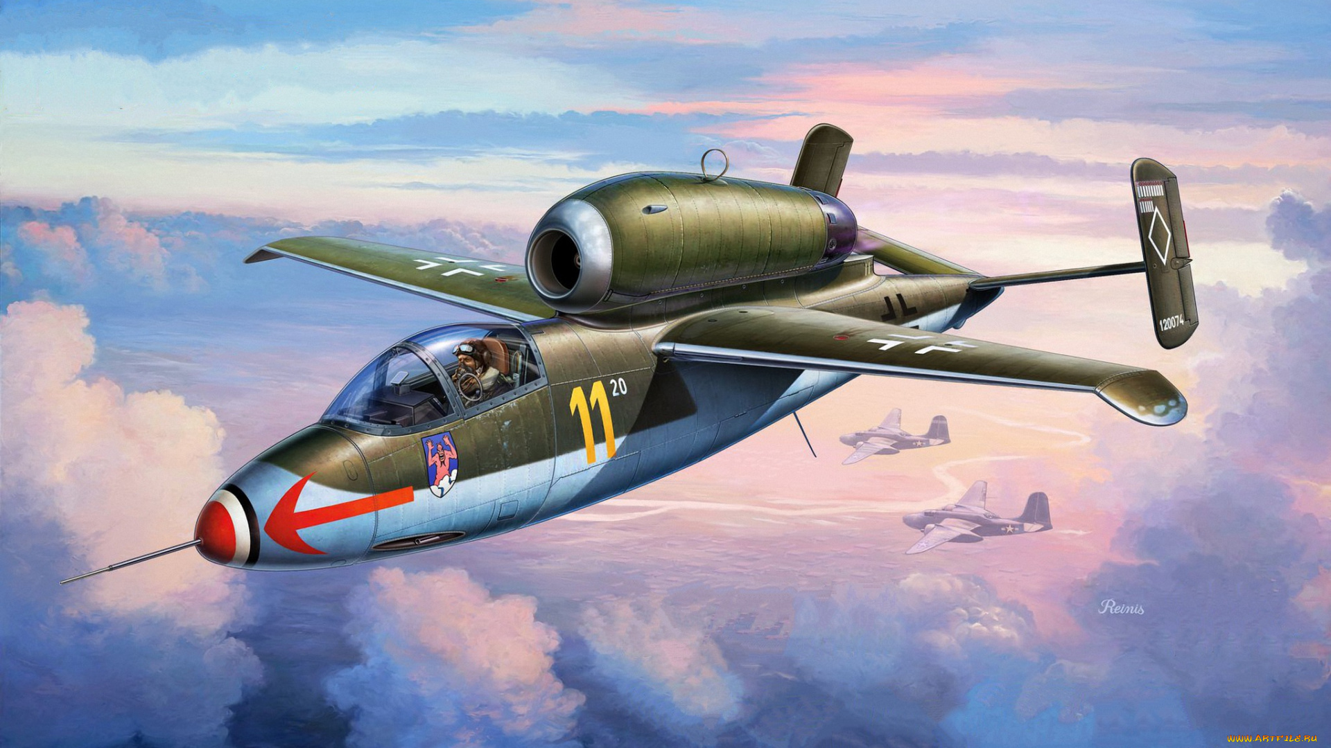 heinkel, he, 162a, spatz, авиация, 3д, рисованые, v-graphic, воробей, самолет, рисунок, реактивный, истребитель, германия
