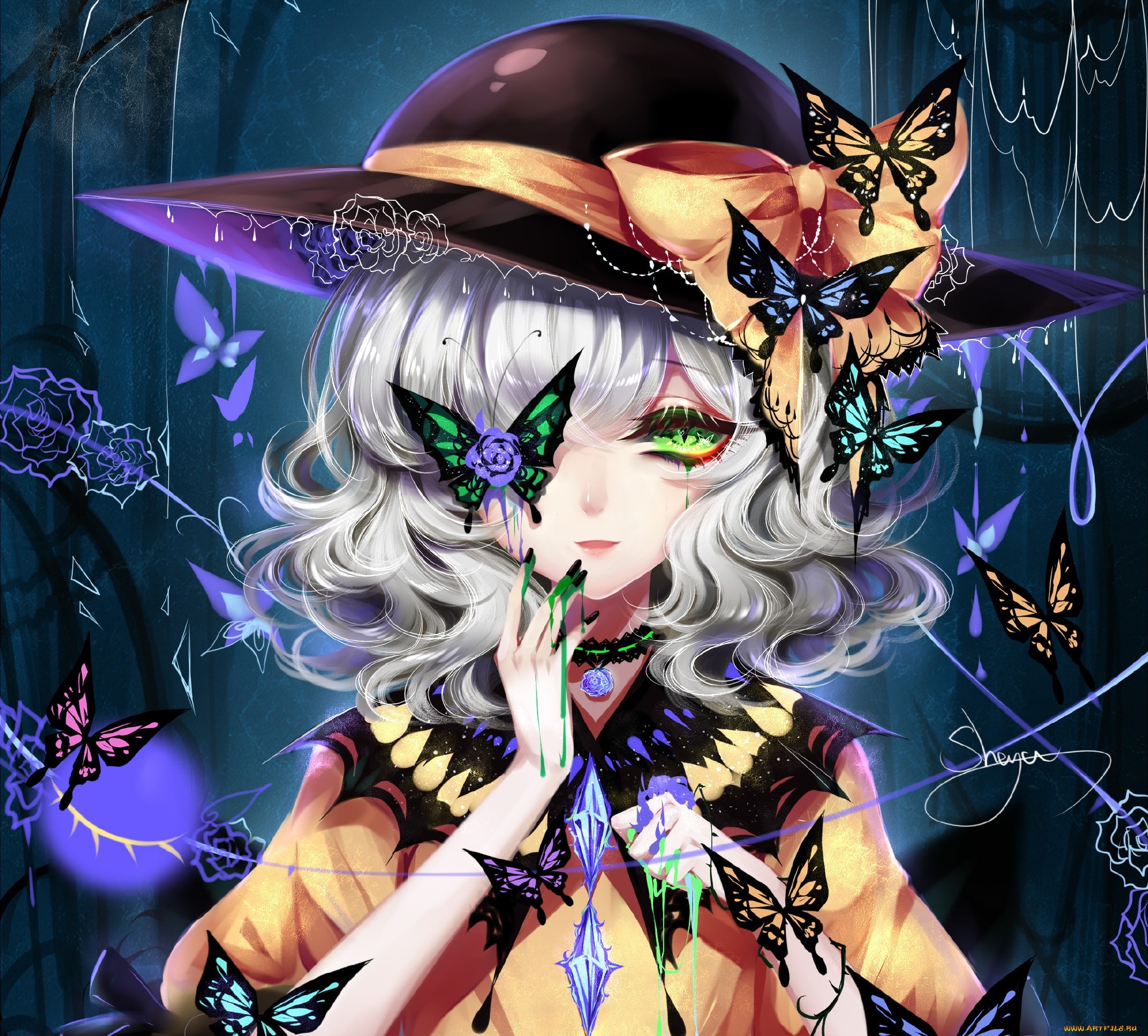 sheya, аниме, touhou, девушка