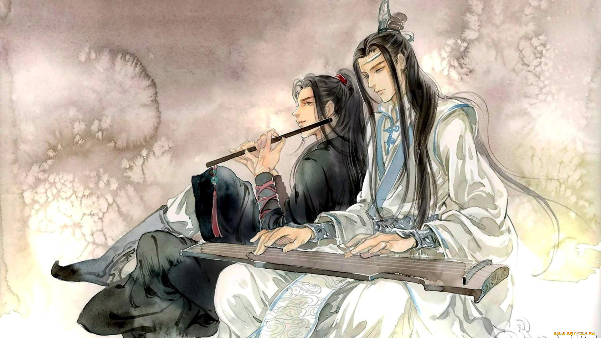 аниме, mo, dao, zu, shi, лань, ванцзи, вэй, усянь, флейта, гуцинь