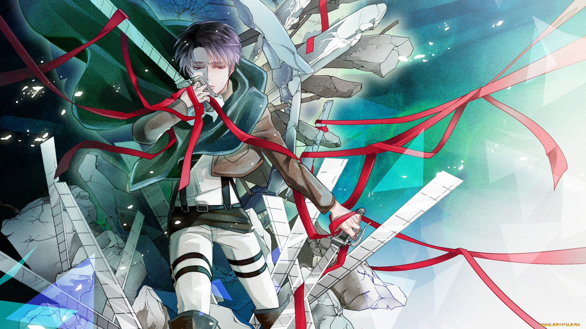 аниме, shingeki, no, kyojin, атака, титанов