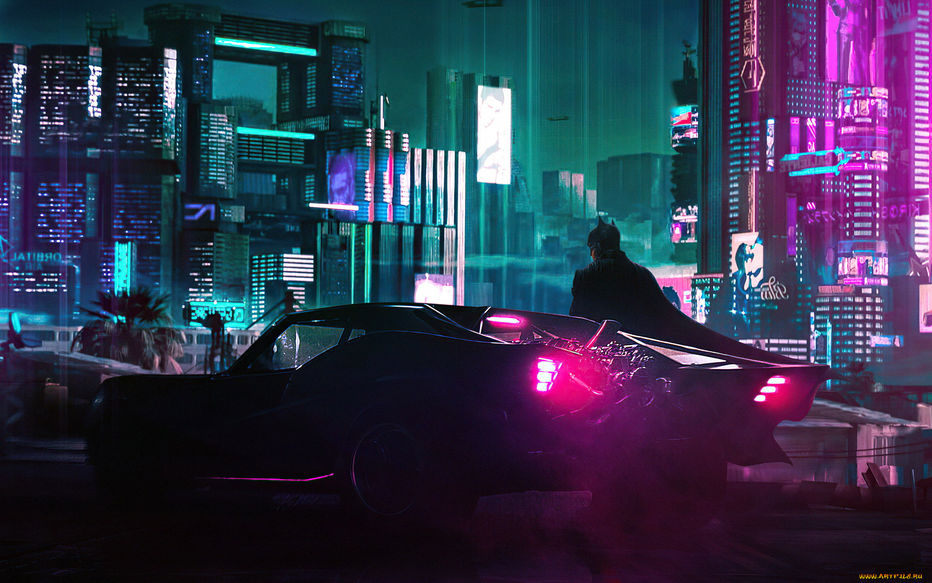 рисованное, кино, , мультфильмы, бэтмен, машина, город