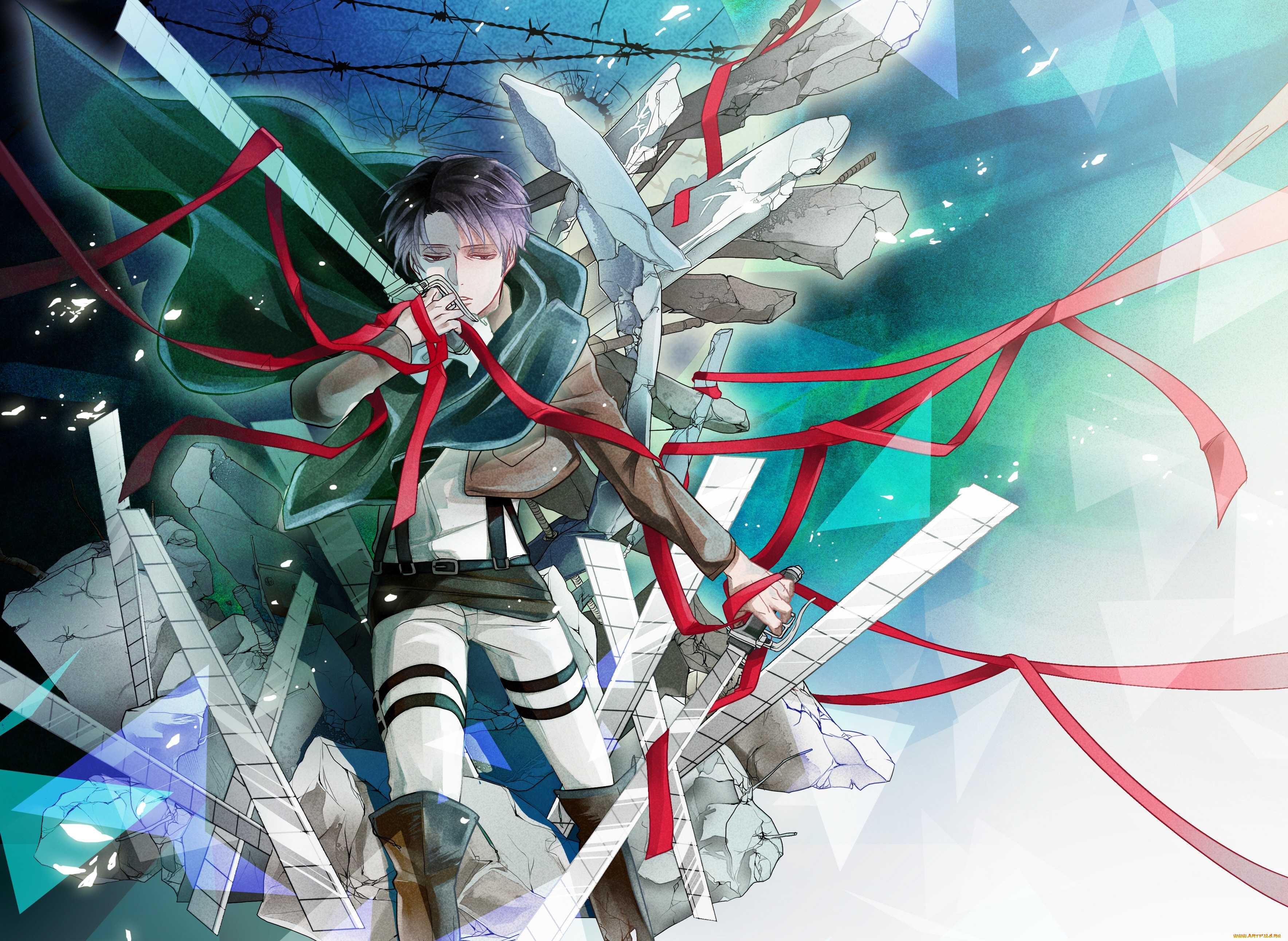 аниме, shingeki, no, kyojin, атака, титанов