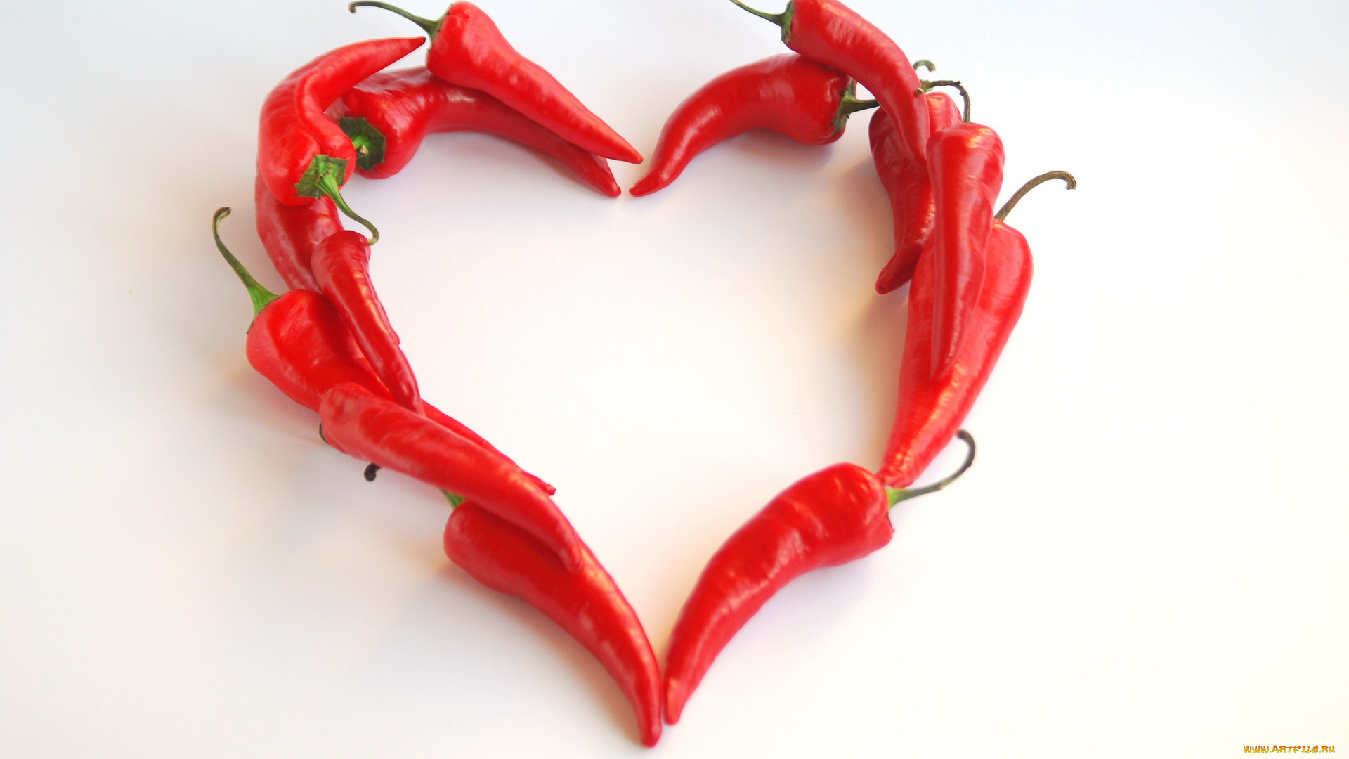 еда, перец, красный, сердечко
