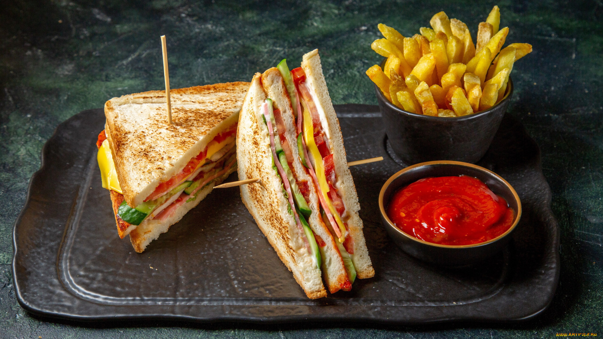 еда, бутерброды, , гамбургеры, , канапе, сэндвичи, кетчуп, картофель, фри