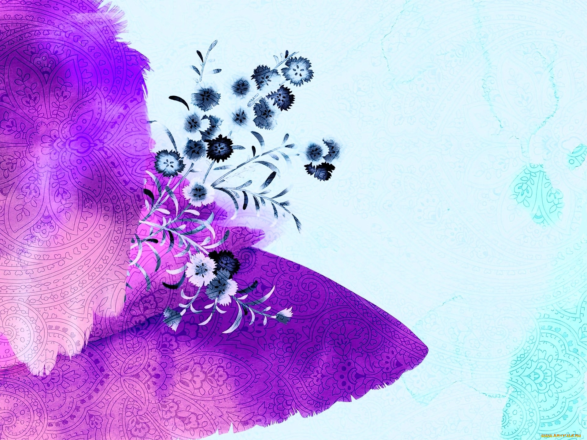 рисованное, религия, цветы, орнамент