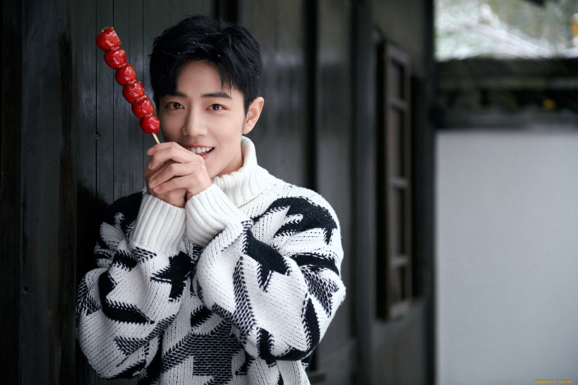 мужчины, xiao, zhan, актер, свитер, конфета, ворота