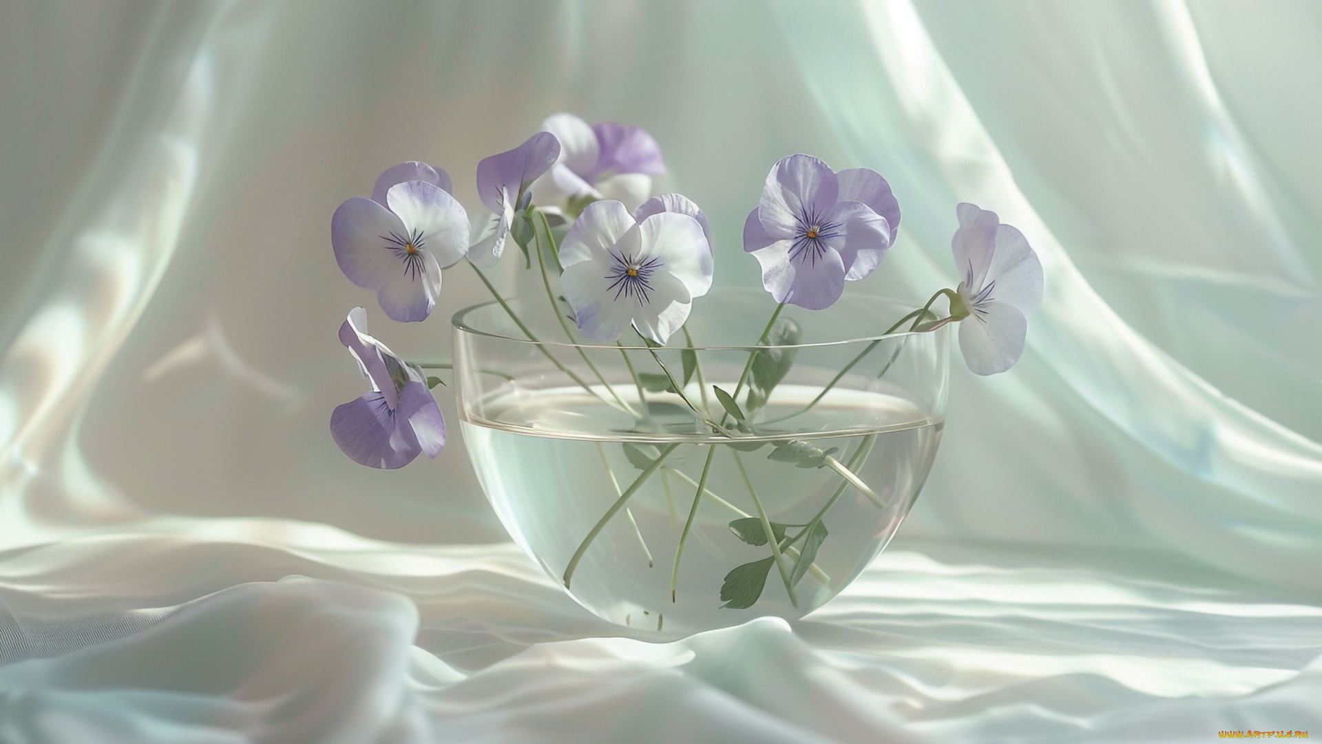 3д, графика, цветы, , flowers, анютины, глазки