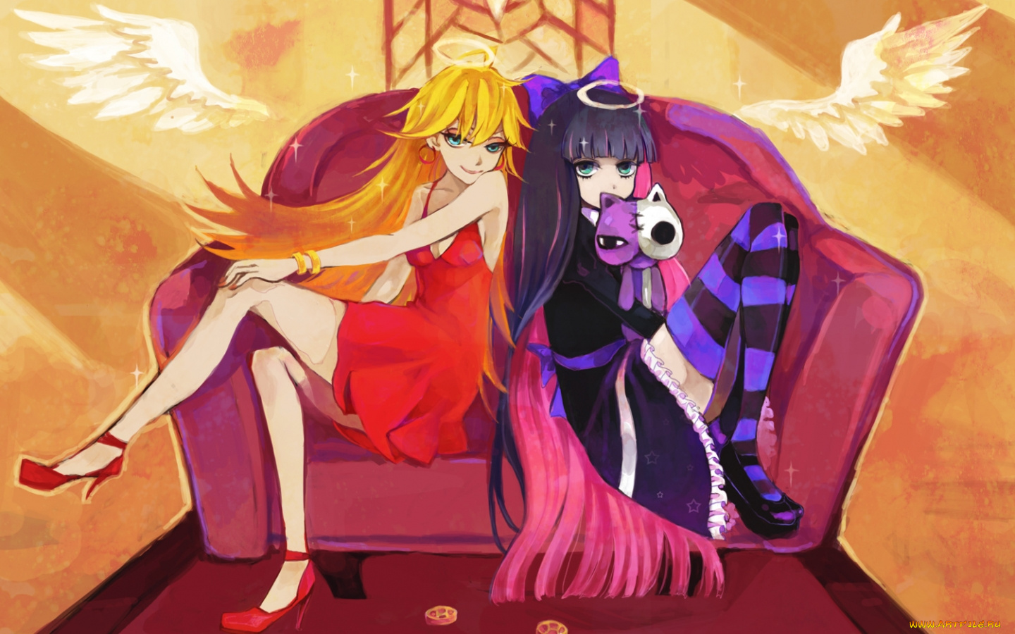 аниме, panty, stocking, with, garterbelt