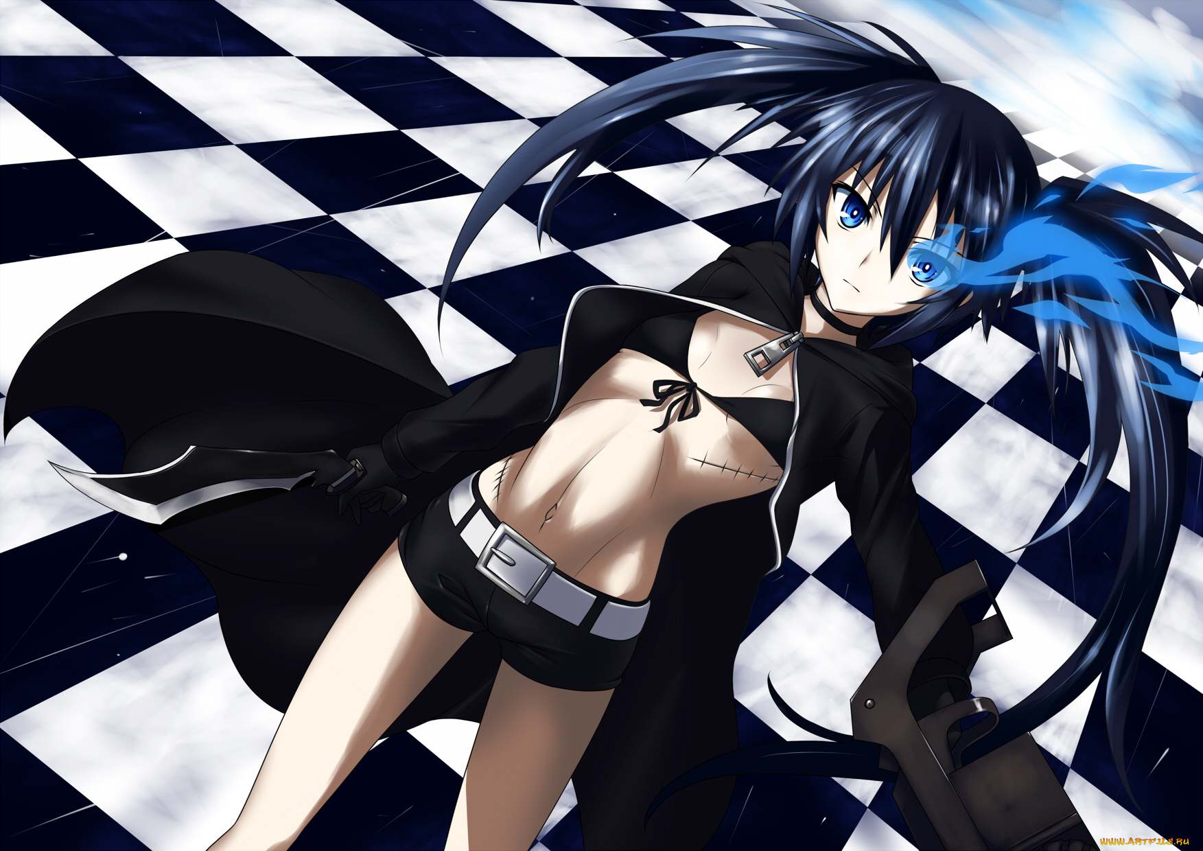 аниме, black, rock, shooter