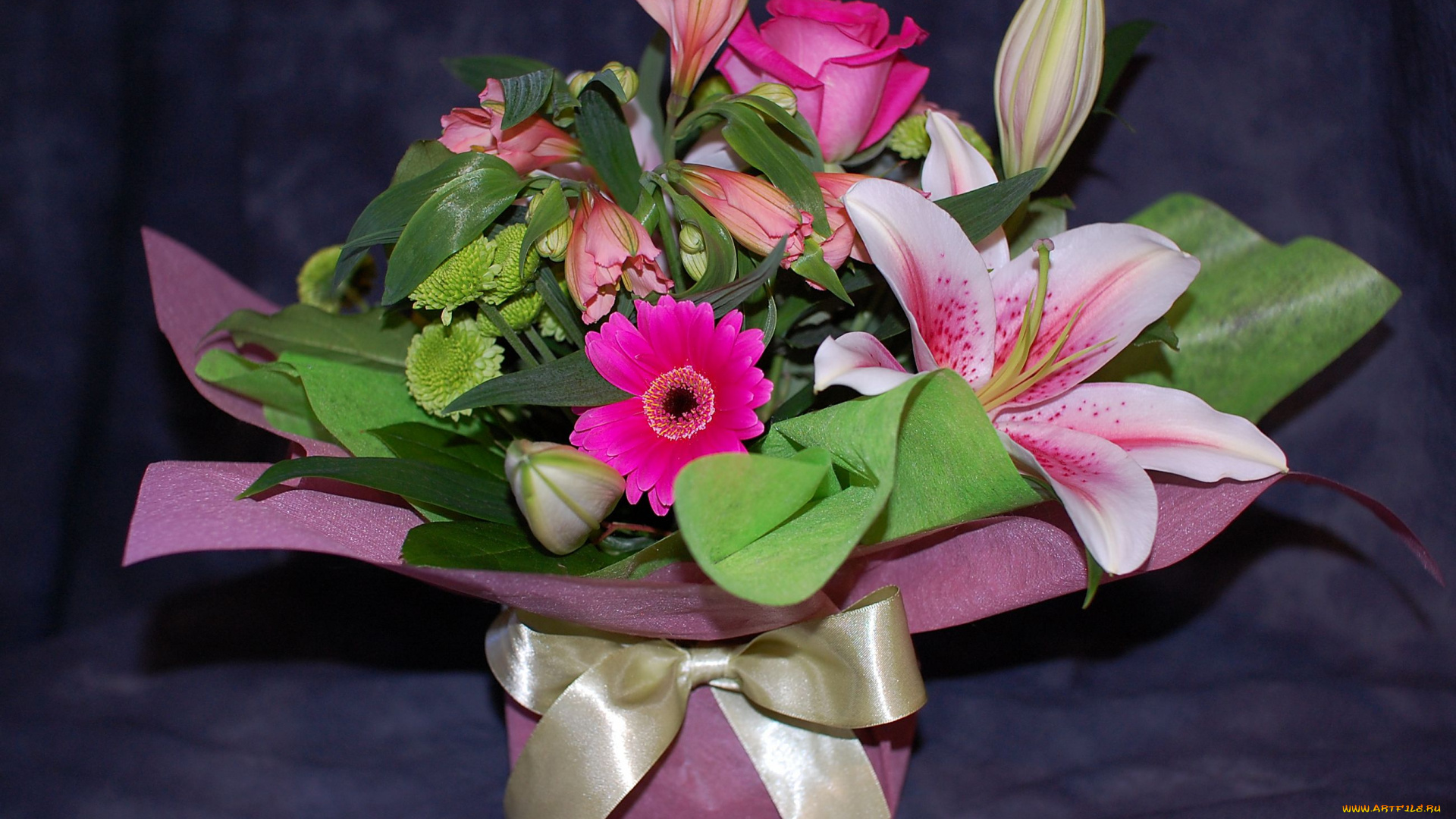 цветы, букеты, композиции, роза, лилия, гербера