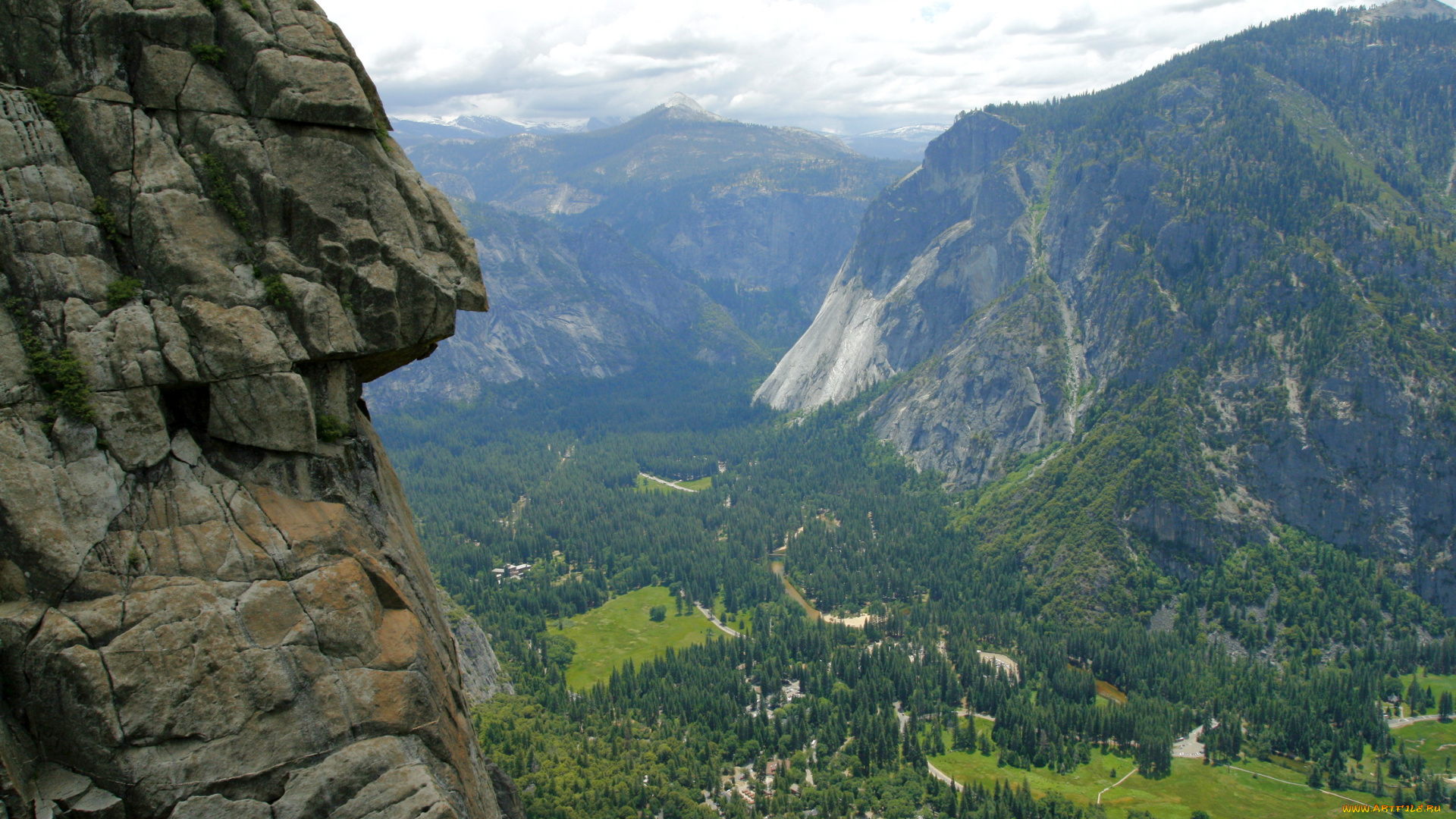 природа, горы, лес, облака