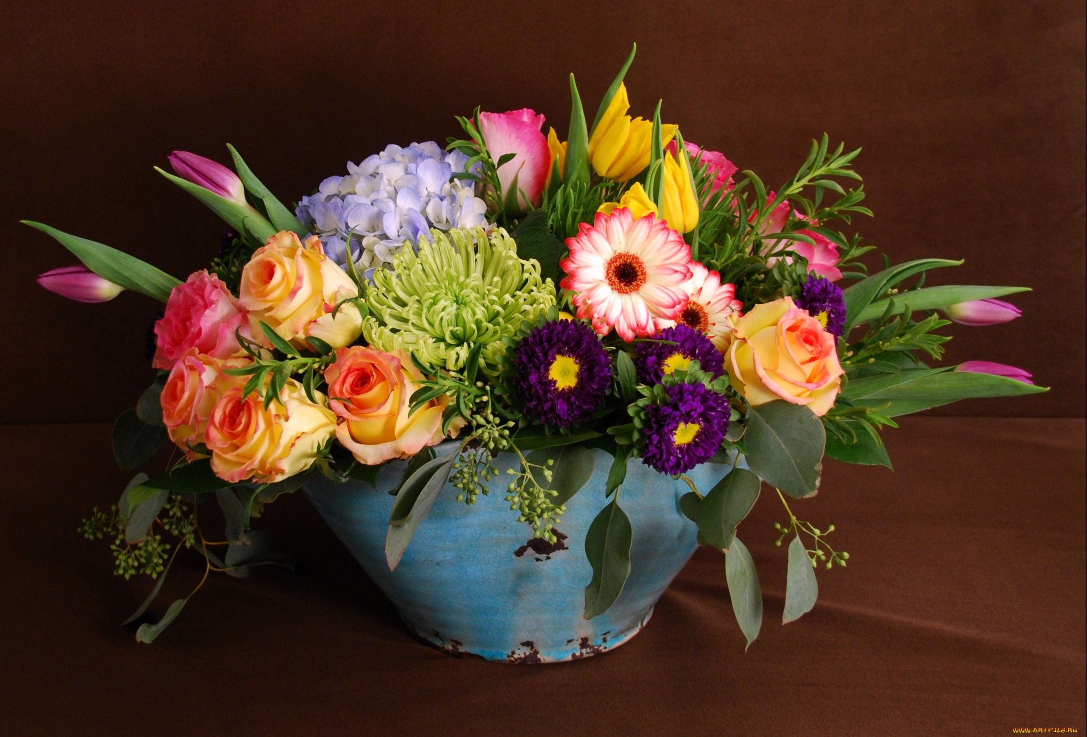 цветы, букеты, композиции, тюльпаны, герберы, гортензия, астры, хризантемы, розы