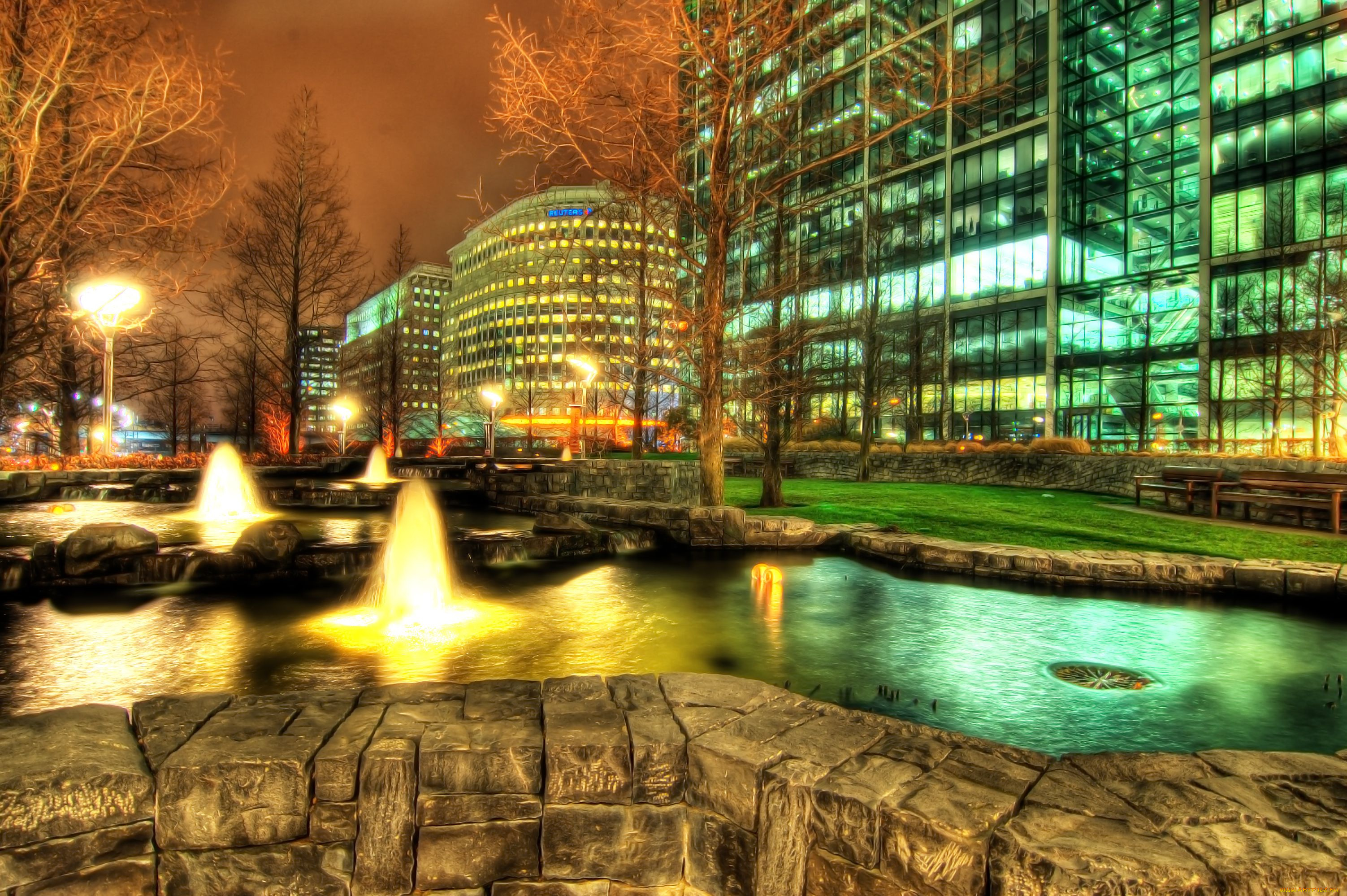 города, лондон, великобритания, canary, wharf