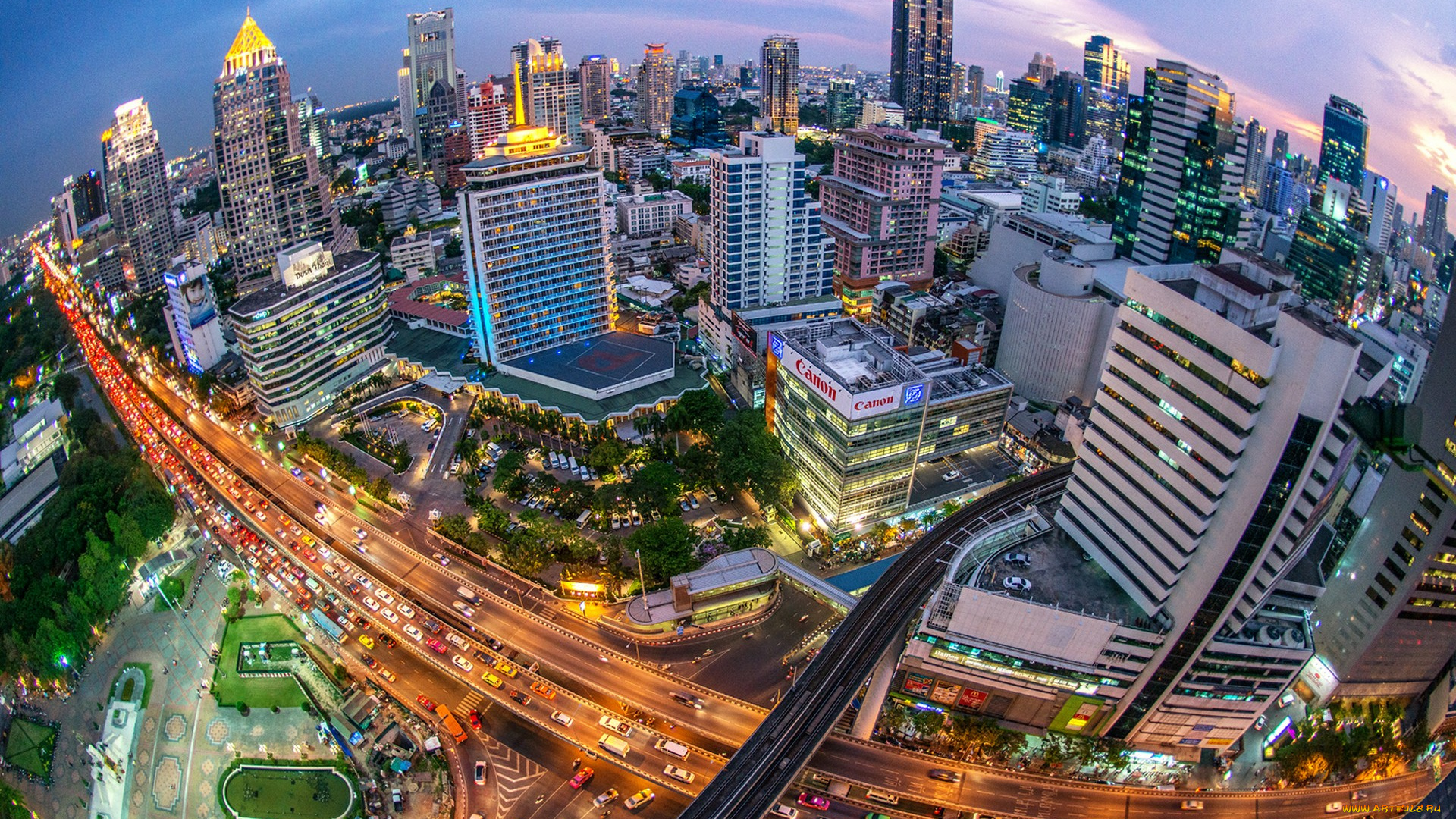 города, бангкок, таиланд, hdr, здания, ночь