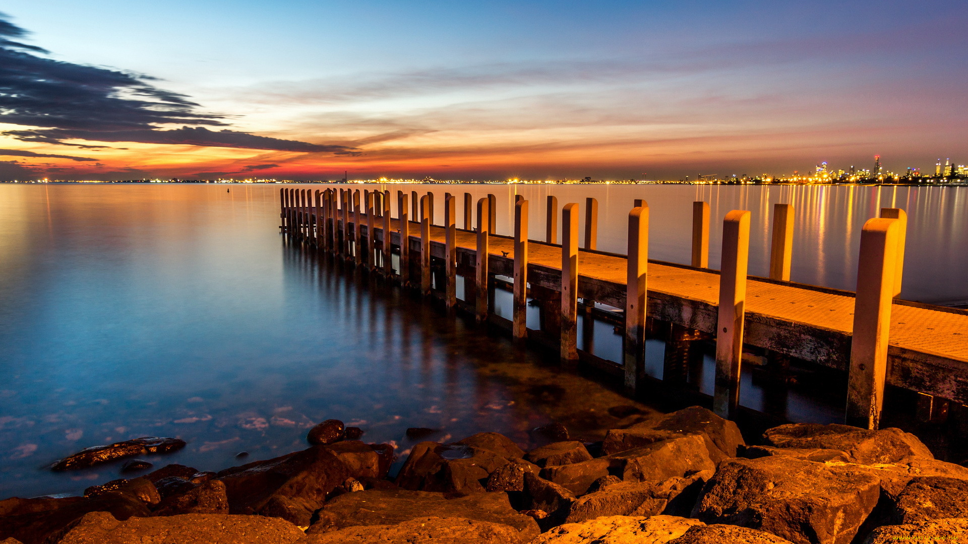 пейзаж, природа, побережье, brighton, north, melbourne, victoria, australia