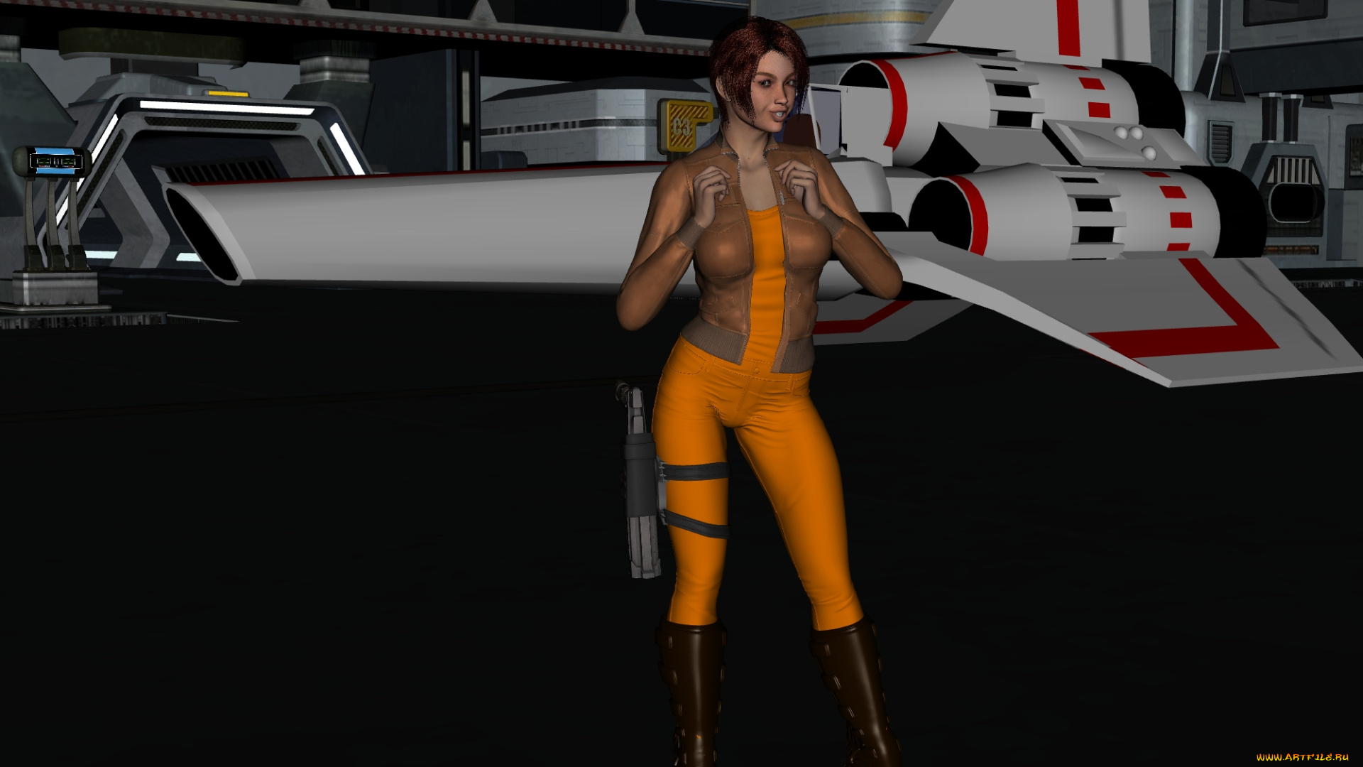 3д, графика, fantasy, , фантазия, девушка, космический, корабль