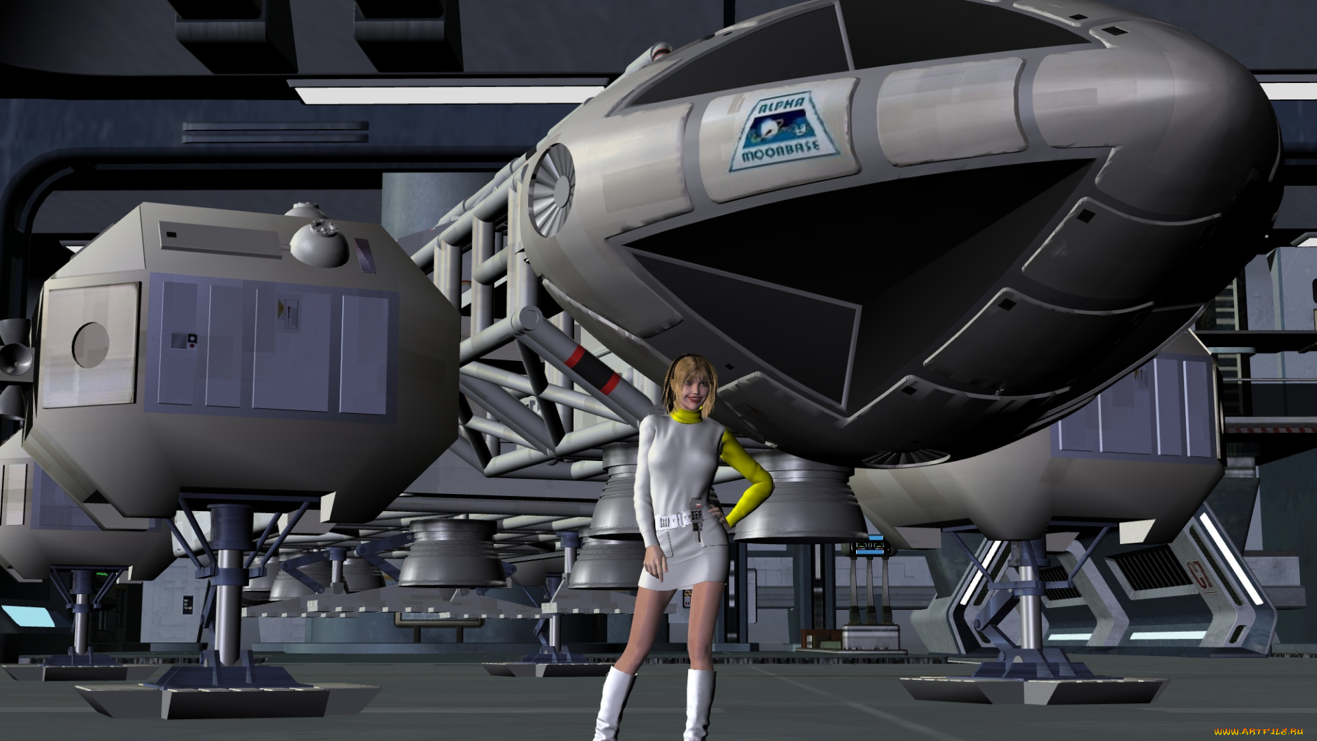 3д, графика, fantasy, , фантазия, девушка, космический, корабль