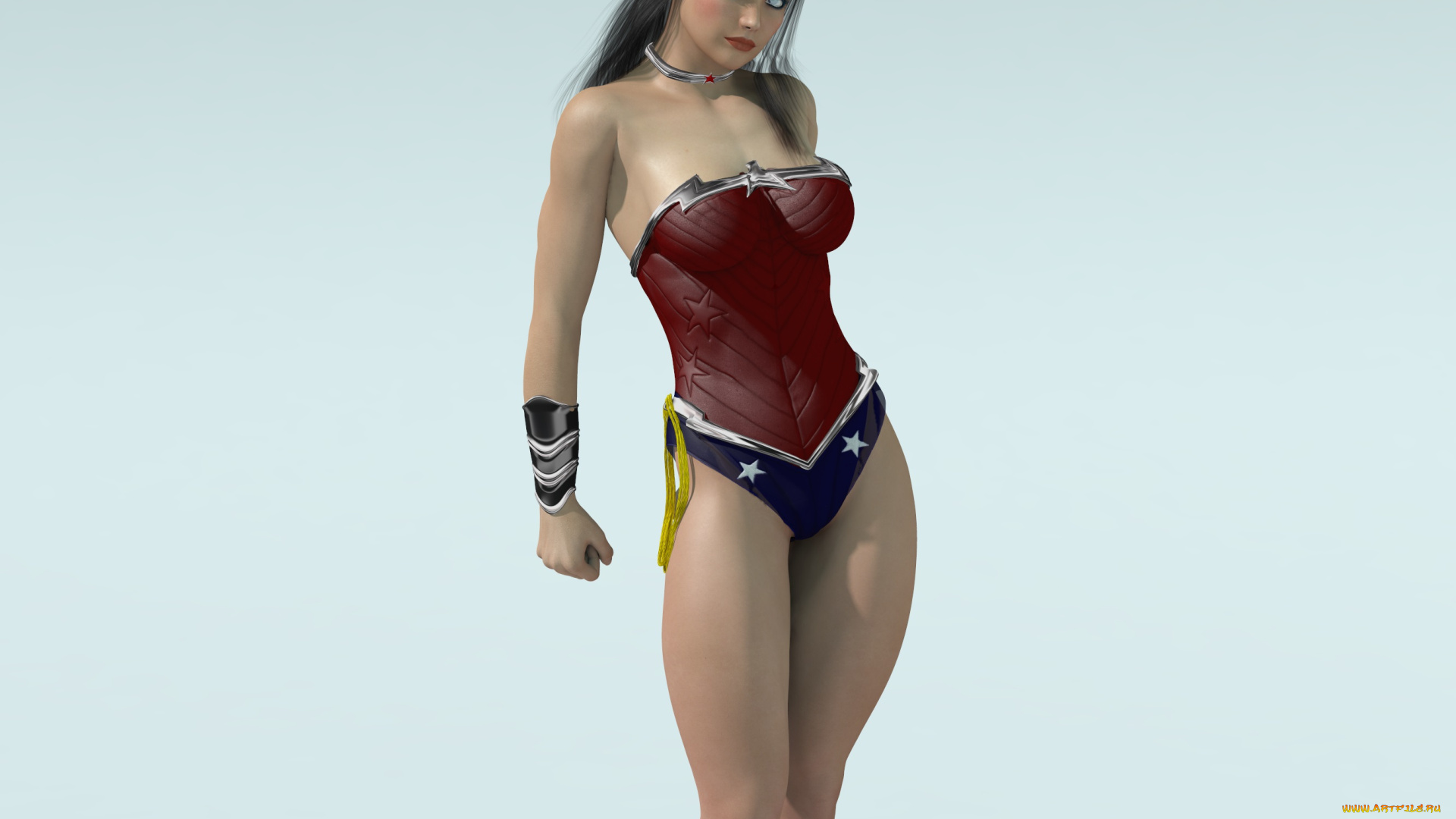 3д, графика, fantasy, , фантазия, взгляд, девушка, супепмен