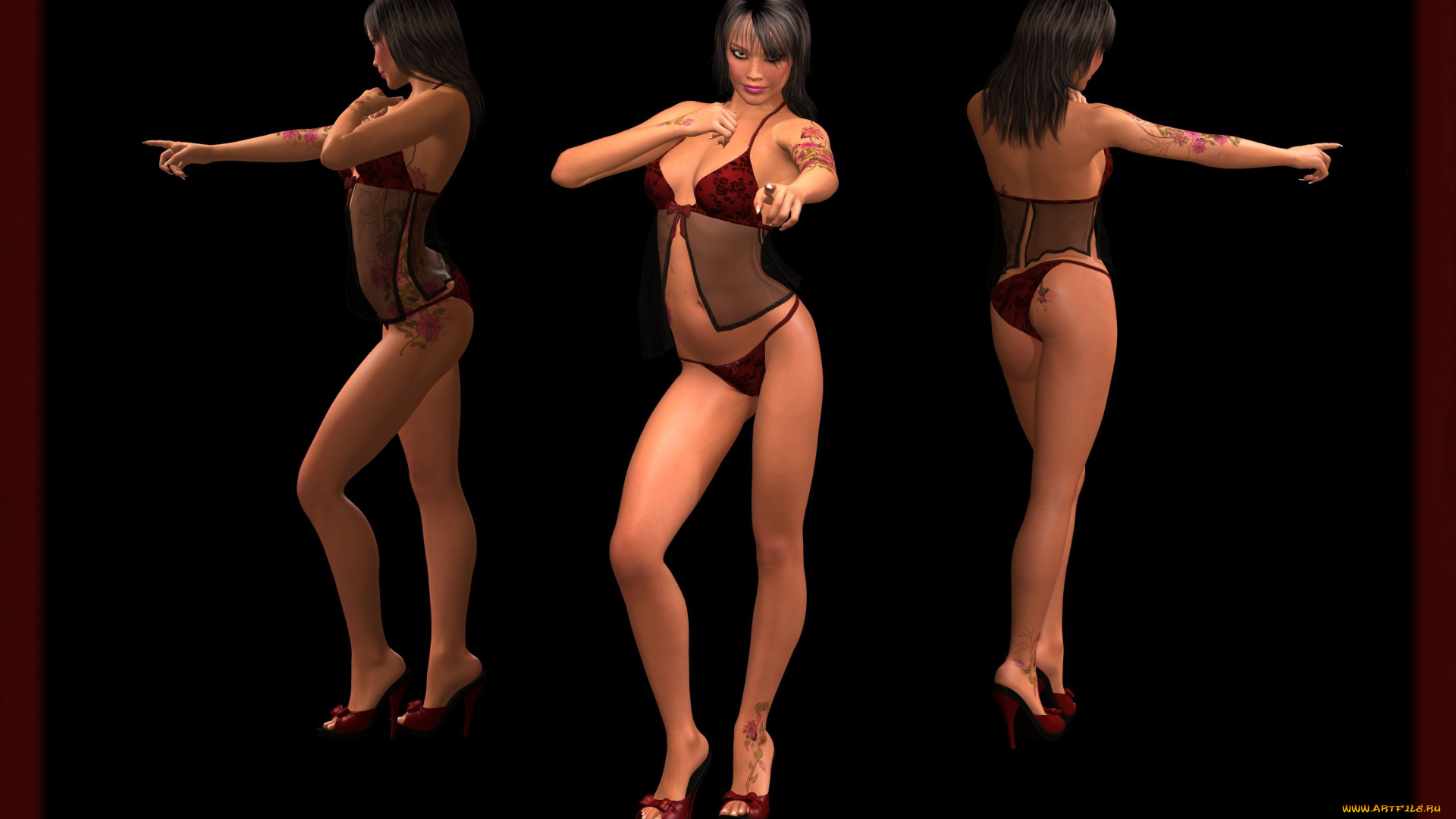 3д, графика, people, , люди, тату, взгляд, девушки