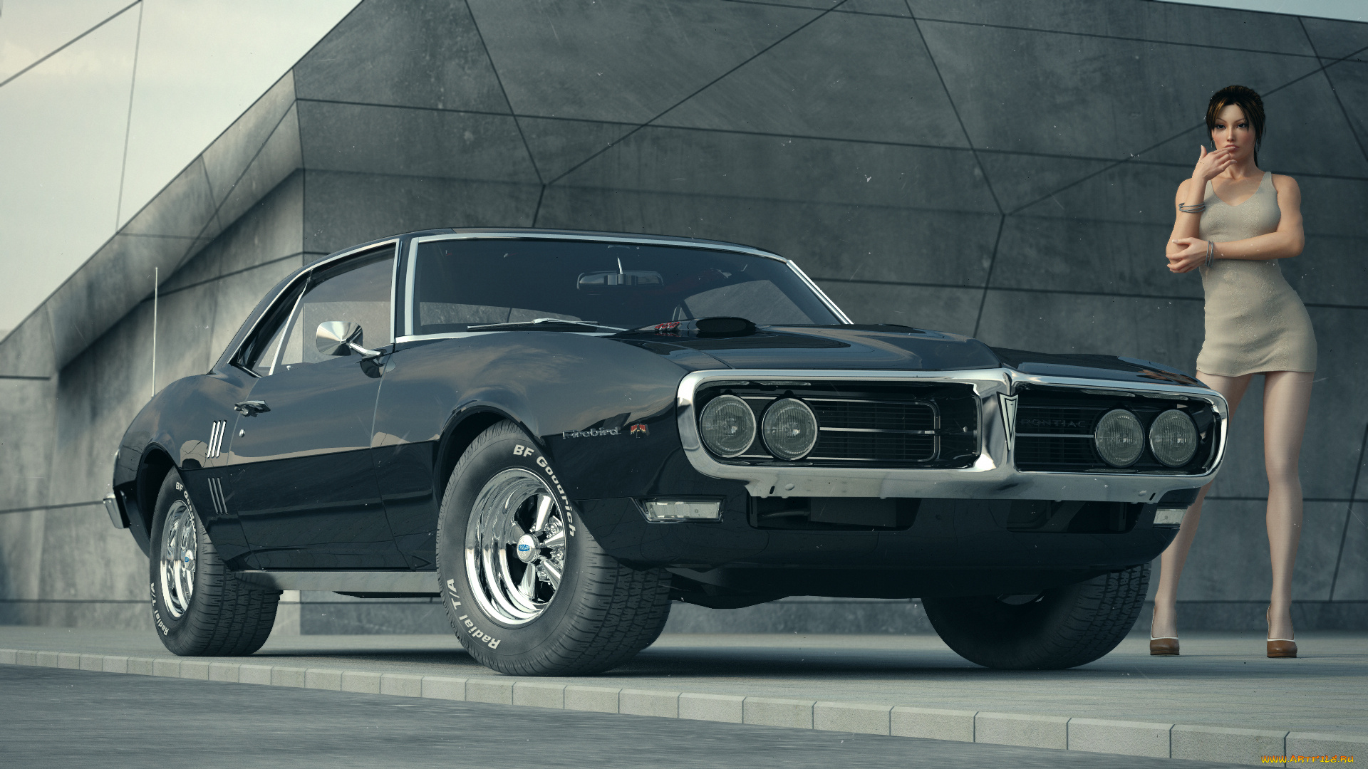 автомобили, 3d, car&girl, девушка, автомобиль