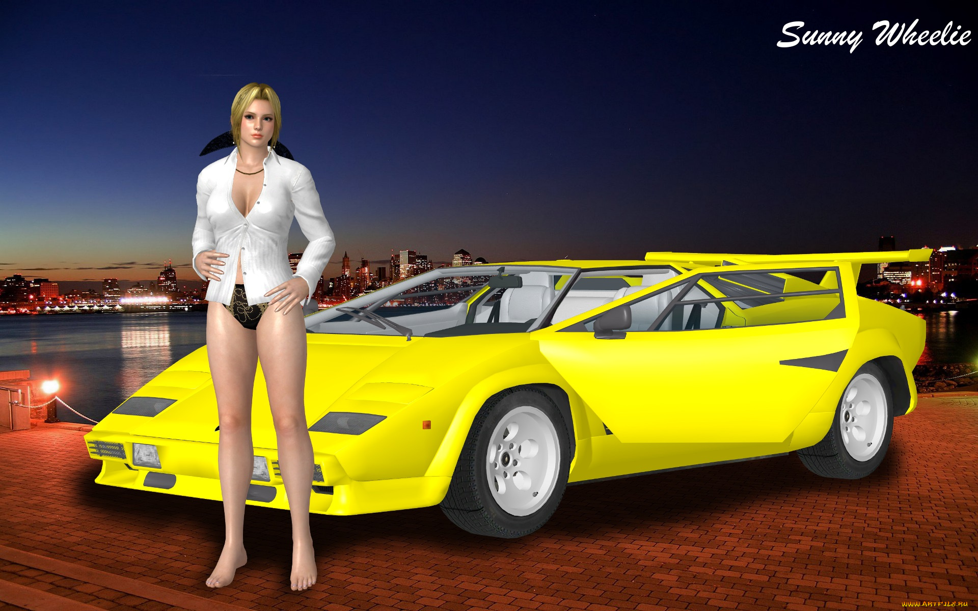 автомобили, 3d, car&girl, девушка, автомобиль