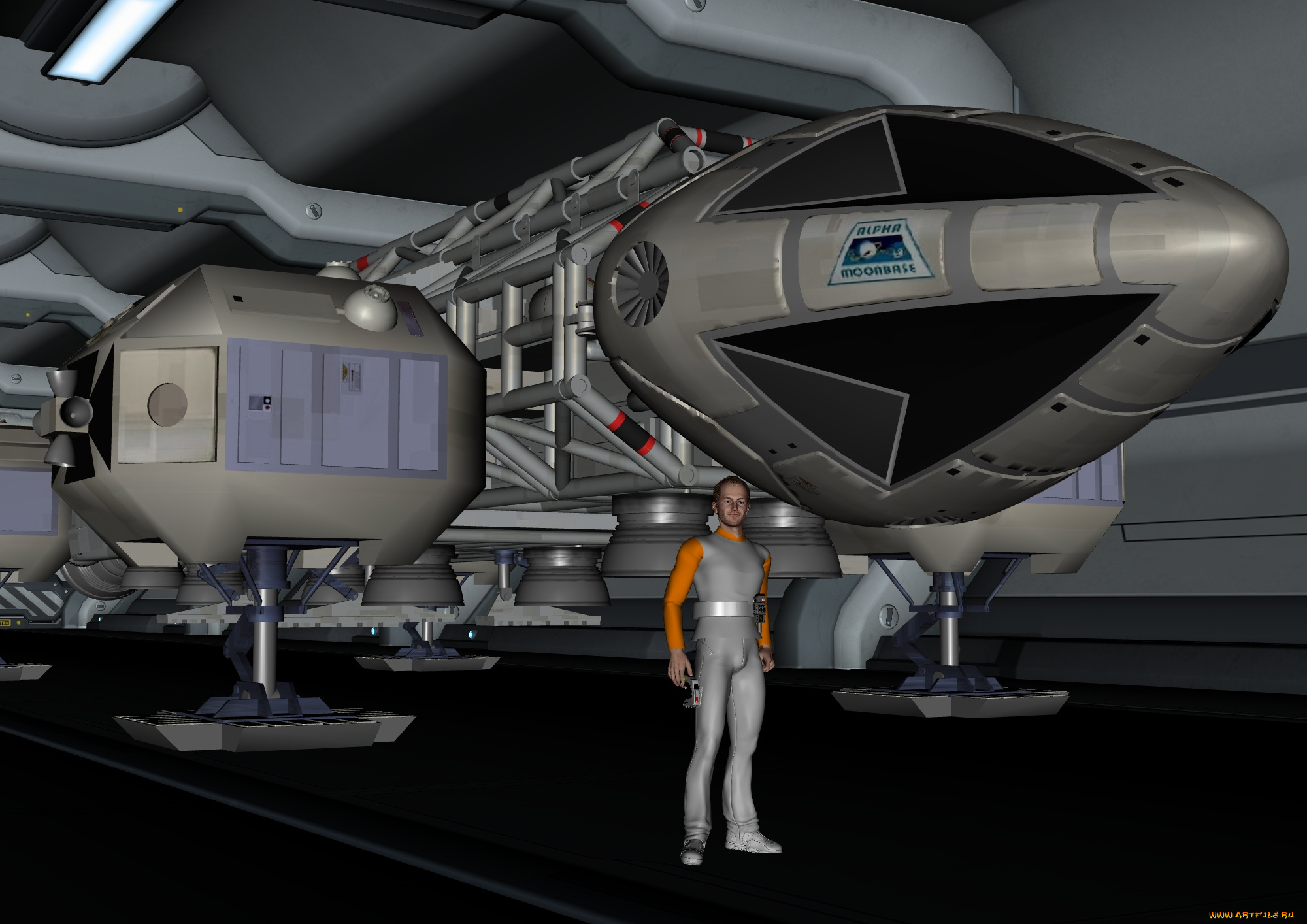 3д, графика, fantasy, , фантазия, космический, корабль, мужчина