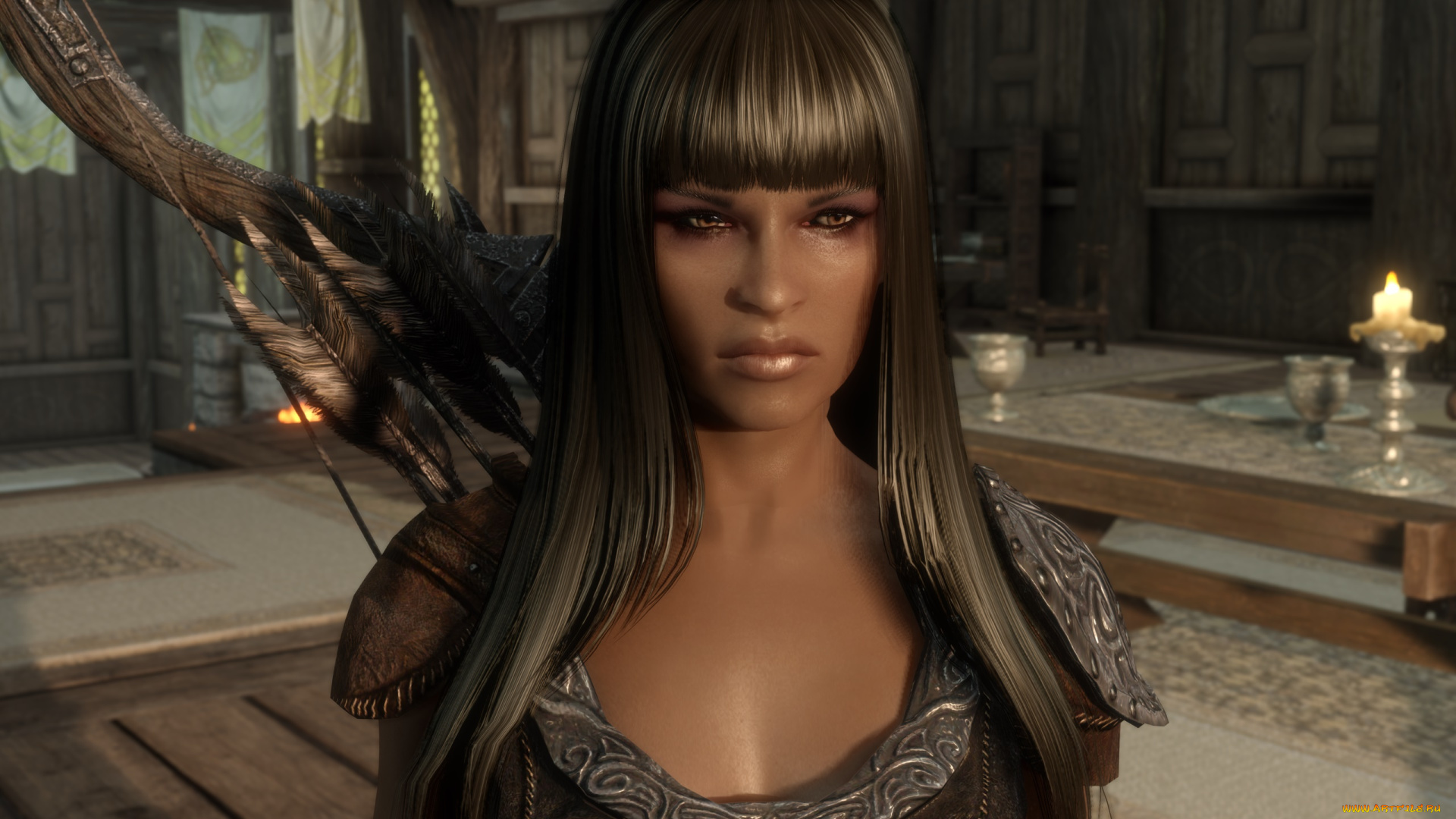 3д, графика, амазонки, , amazon, девушка, взгляд, фон, оружие