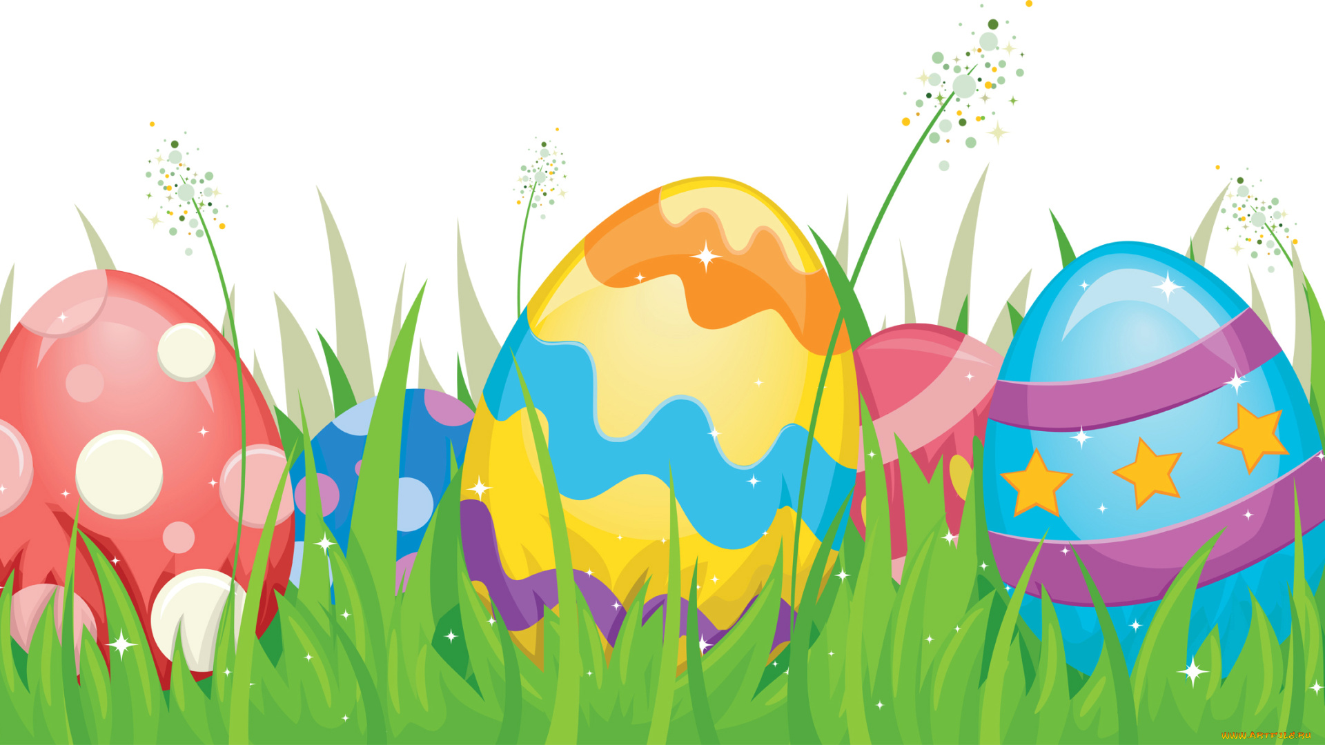 праздничные, пасха, весна, трава, яйца, открытка
