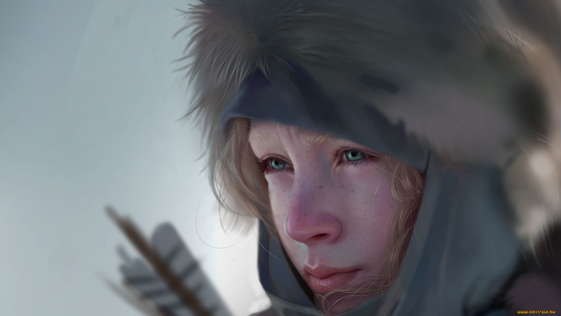 рисованное, кино, девушка, стрелы, арт, холод, saoirse, ronan, взгляд, лицо, сирша, ронан, фильм, совершенное, оружие, ханна