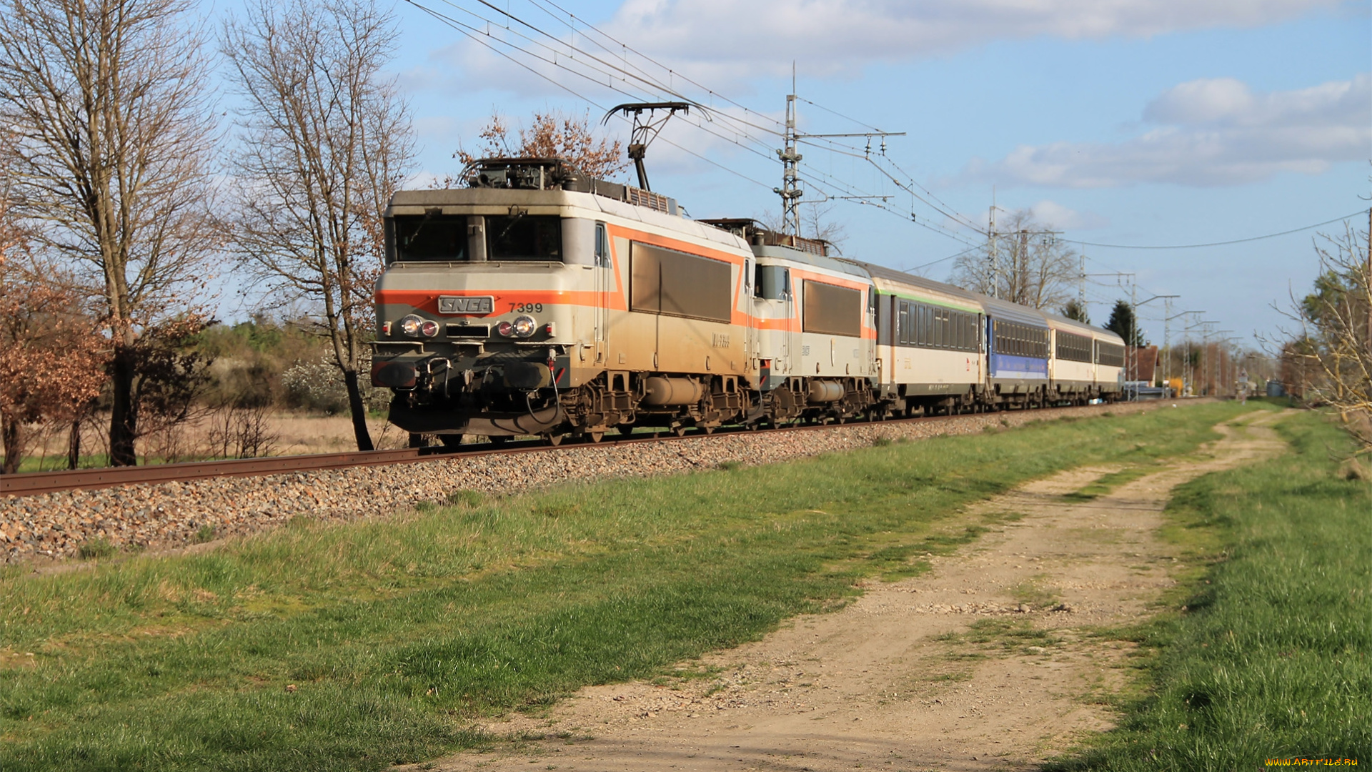 техника, электрички, железная, дорога, локомотив, состав