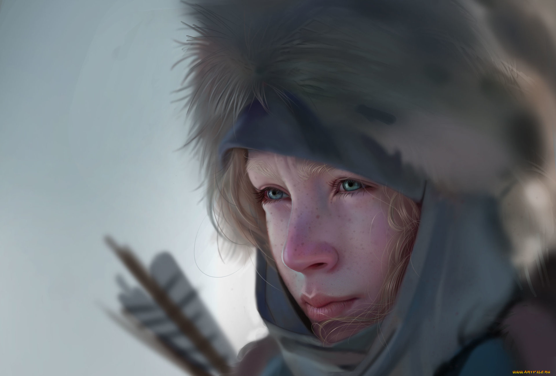 рисованное, кино, девушка, стрелы, арт, холод, saoirse, ronan, взгляд, лицо, сирша, ронан, фильм, совершенное, оружие, ханна