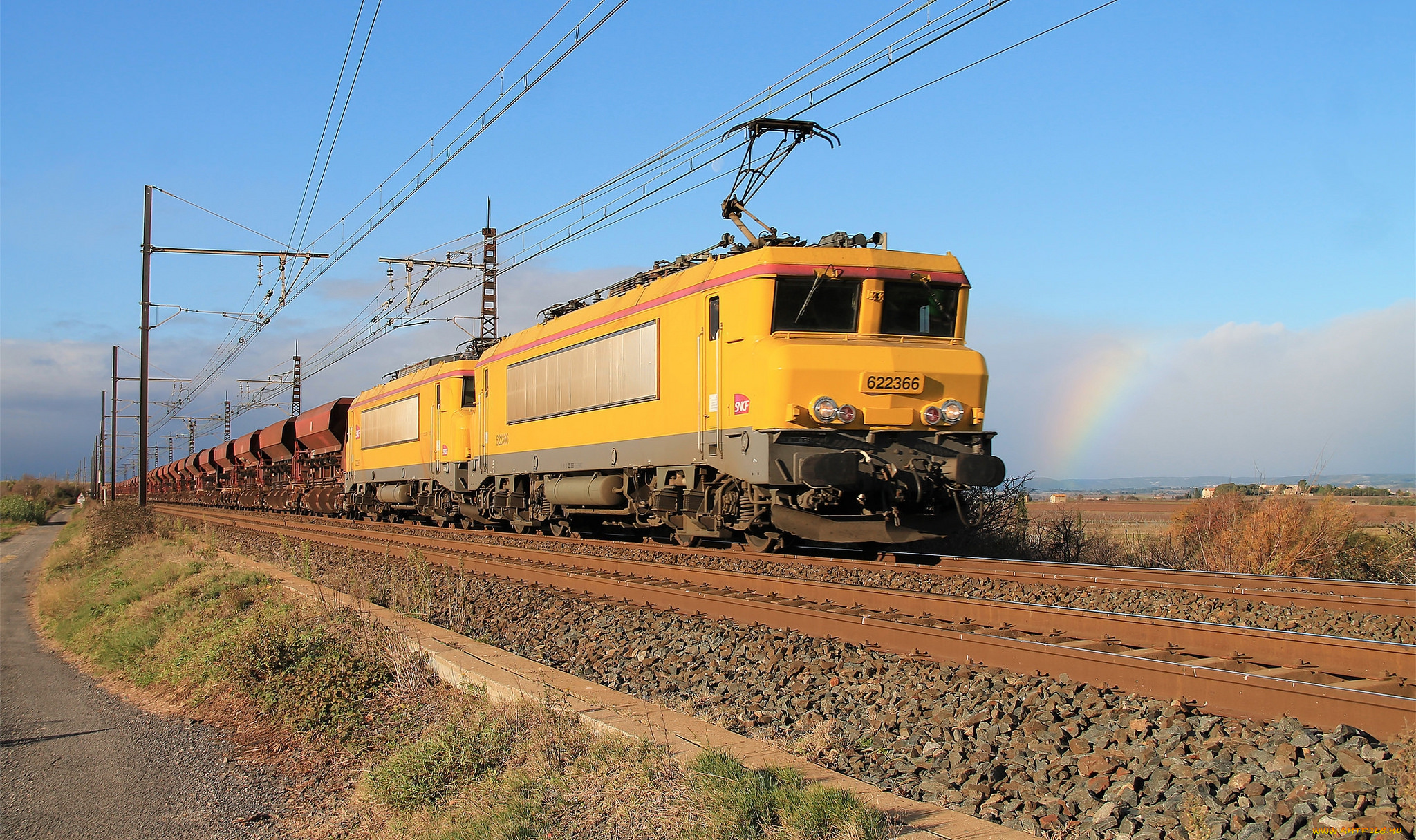 техника, электрички, железная, дорога, локомотив, состав