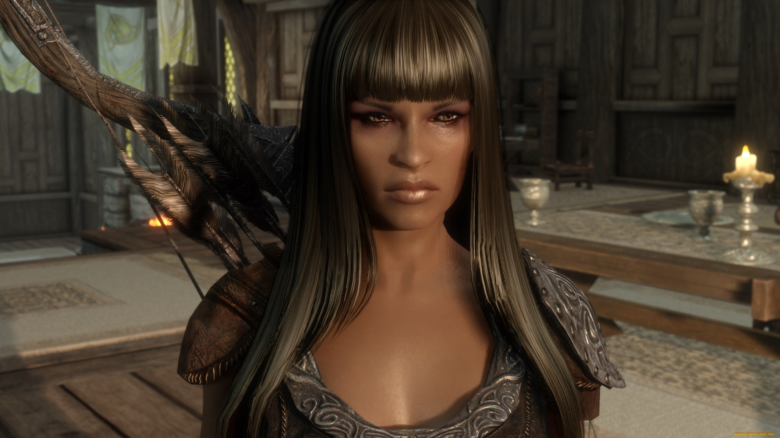 3д, графика, амазонки, , amazon, девушка, взгляд, фон, оружие