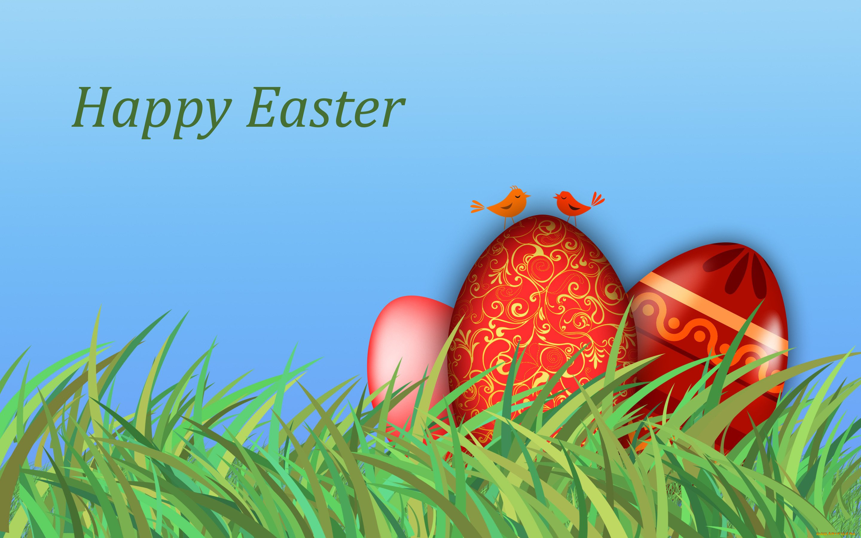 праздничные, пасха, яйца, птички, фон
